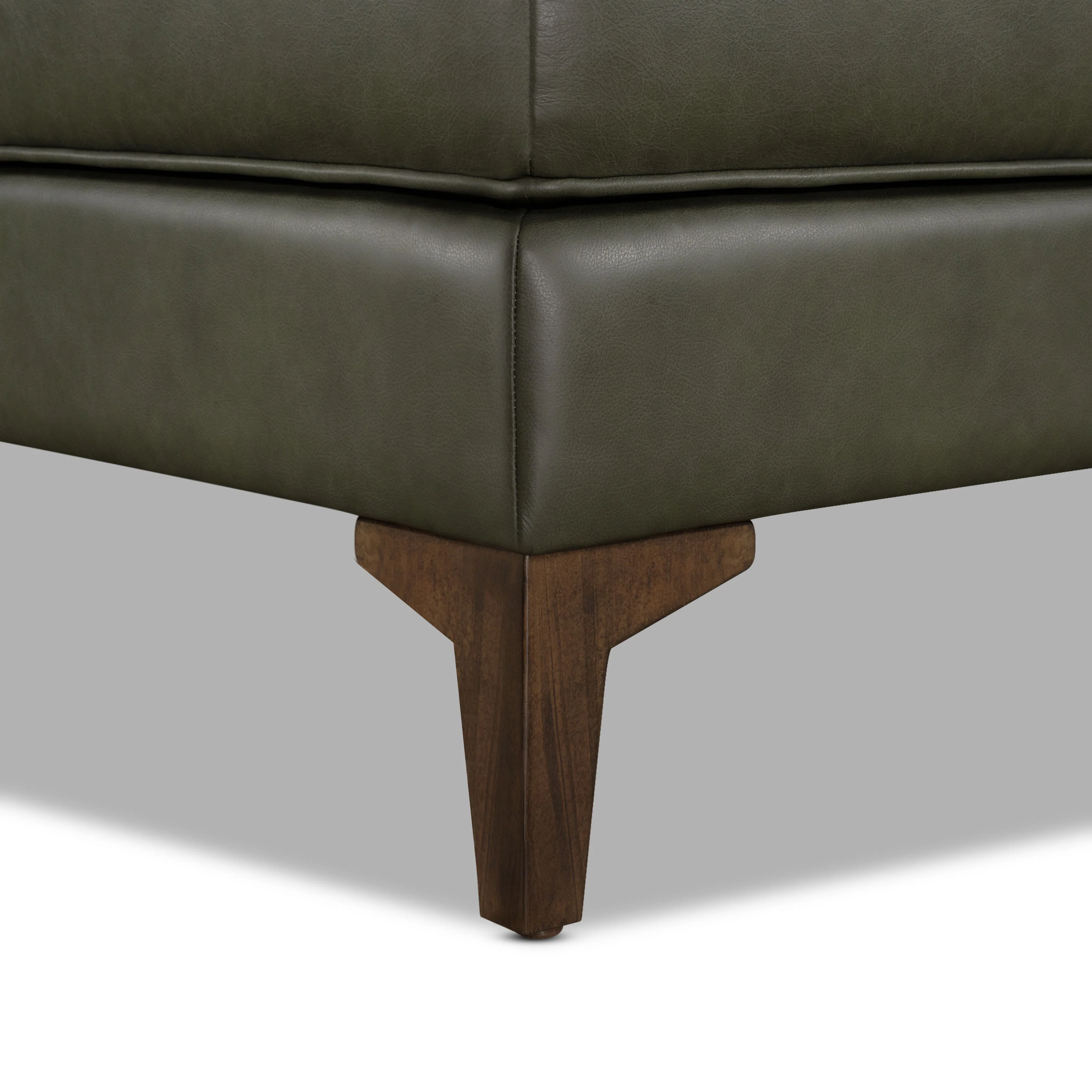 Essex Leather Ottoman 2.0 | Olivine Green - Image 9