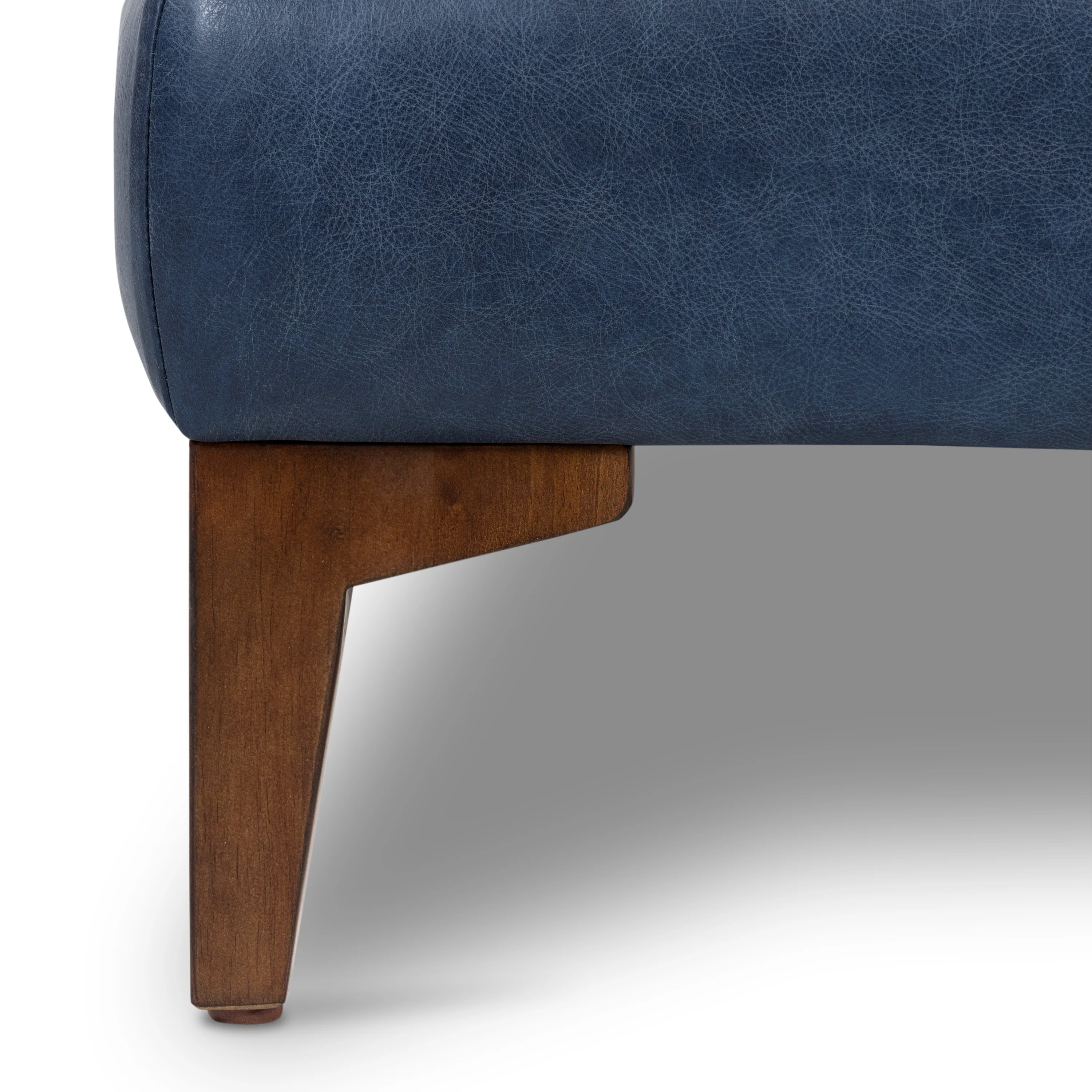 Essex Leather Ottoman | Midnight Blue - Image 10