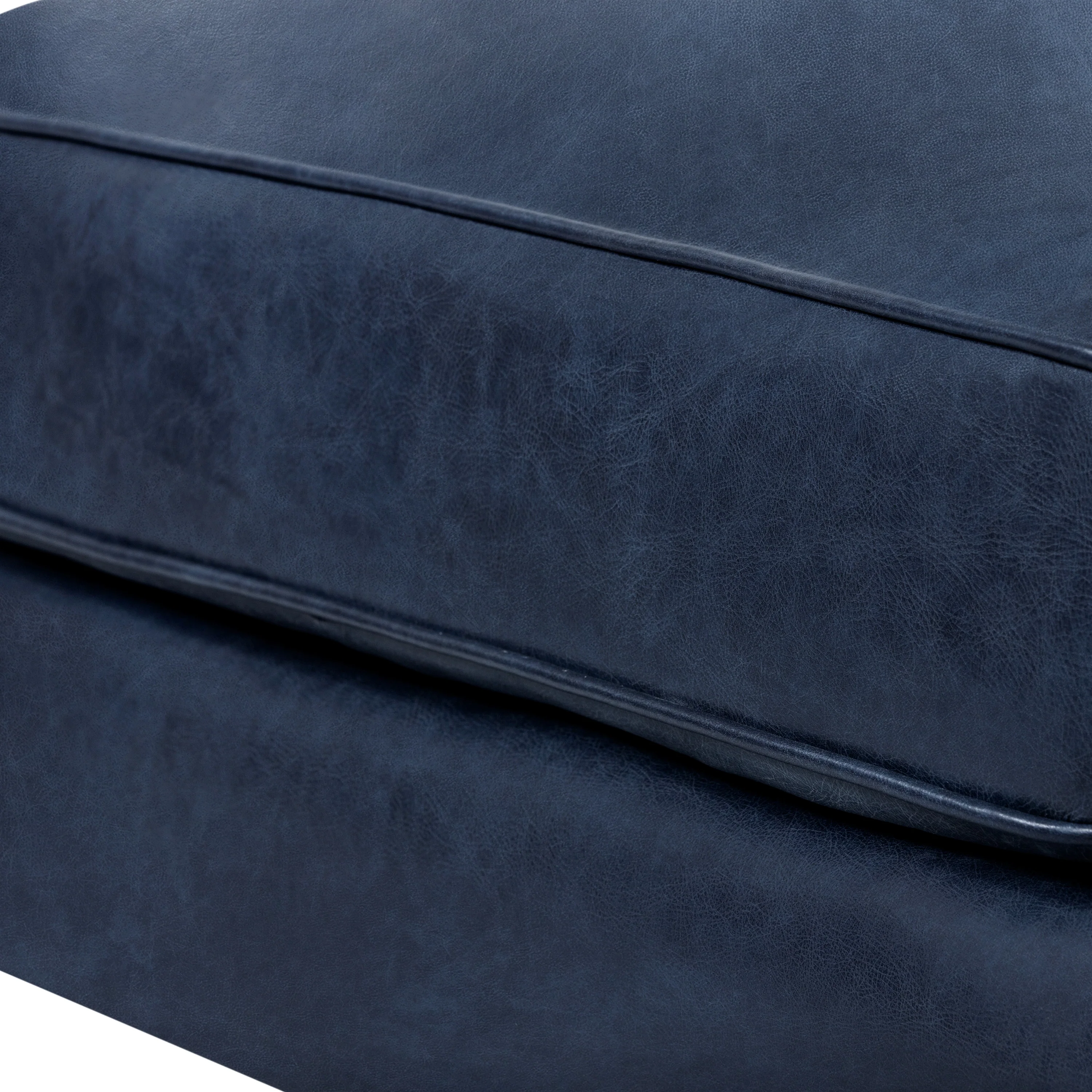 Essex Leather Ottoman | Midnight Blue - Image 7