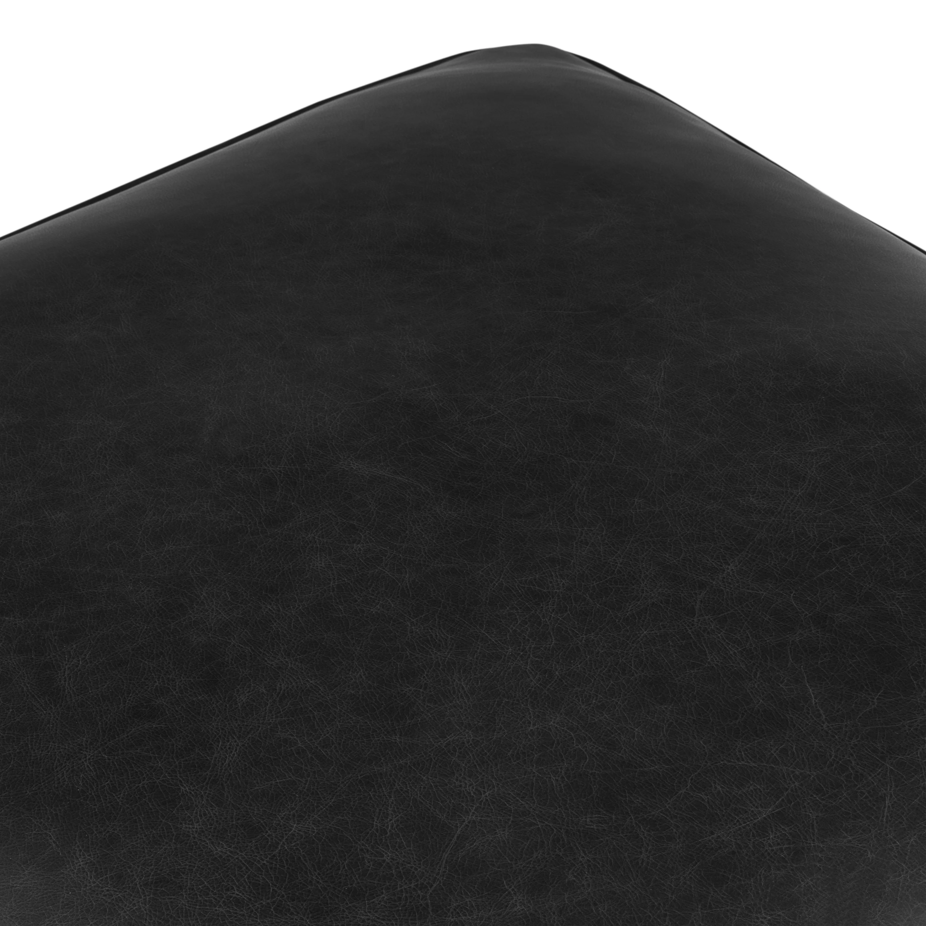 Essex Leather Ottoman | Onyx Black - Image 7