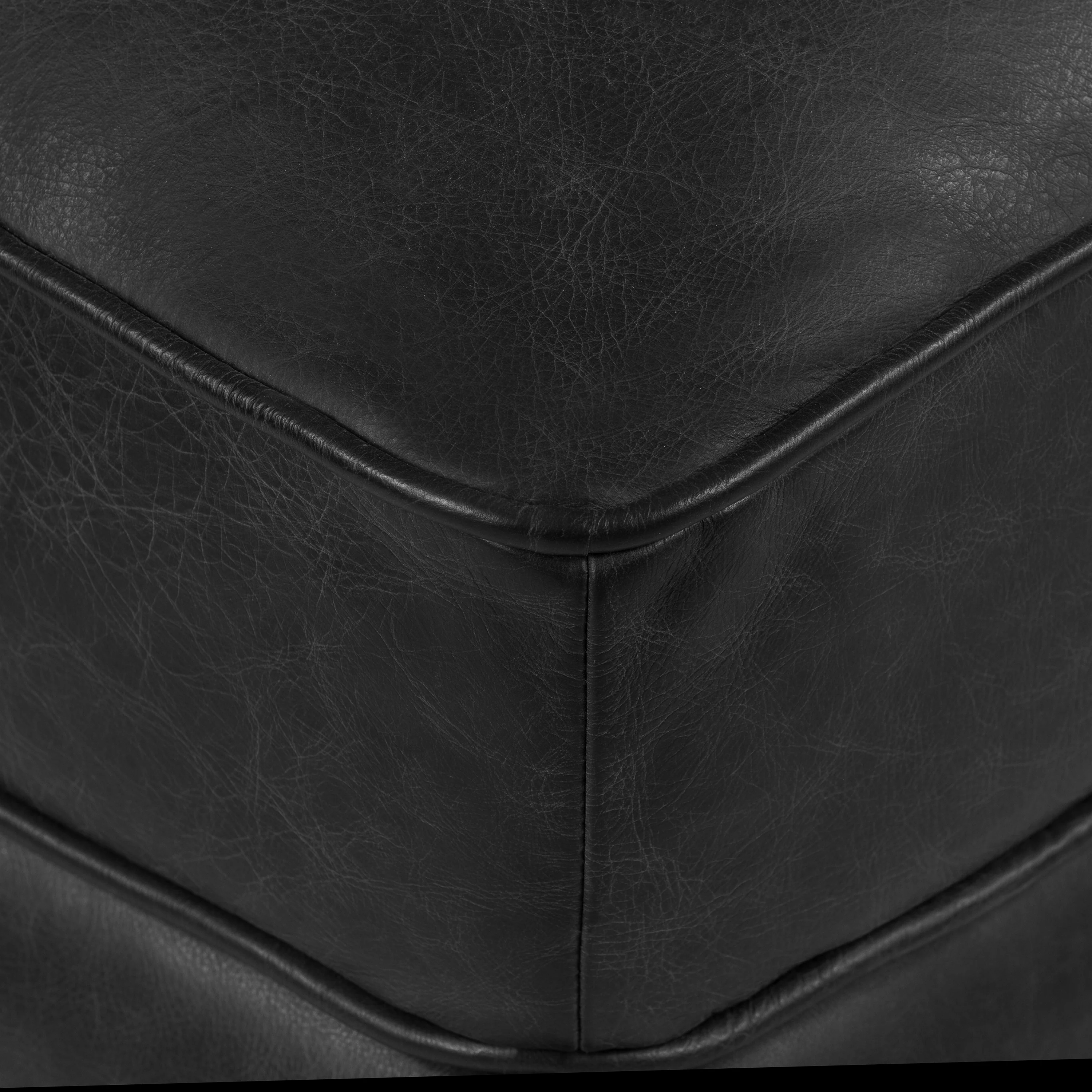 Essex Leather Ottoman | Onyx Black - Image 8