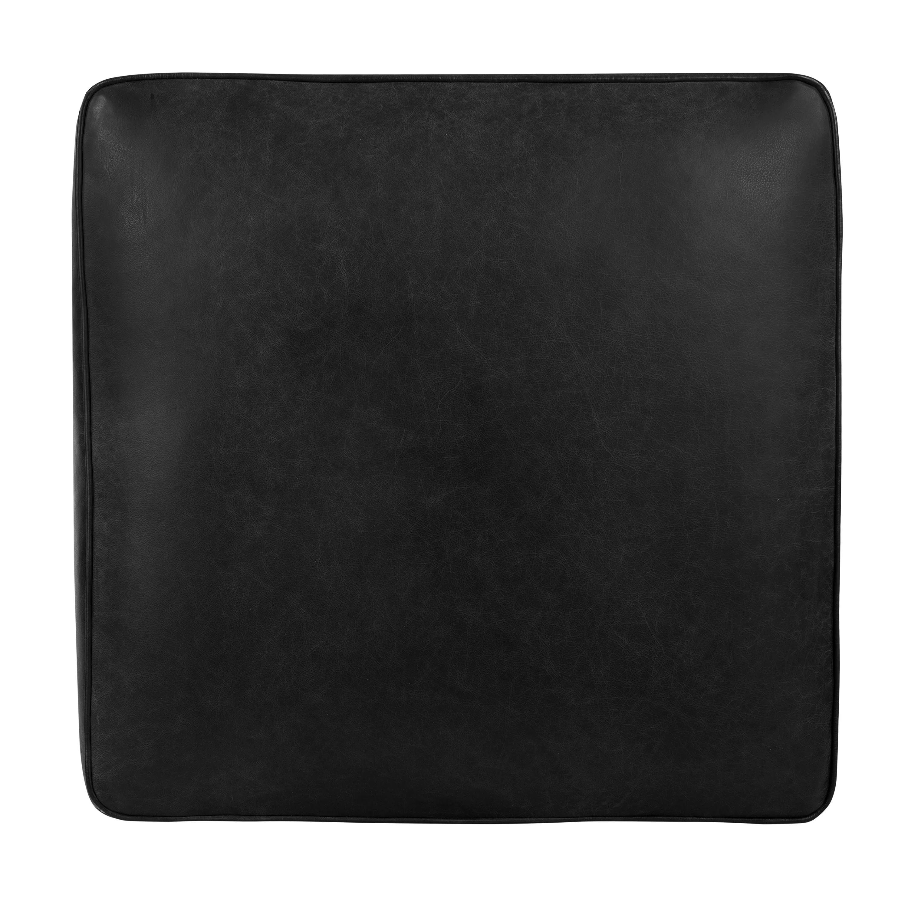 Essex Leather Ottoman | Onyx Black - Image 9