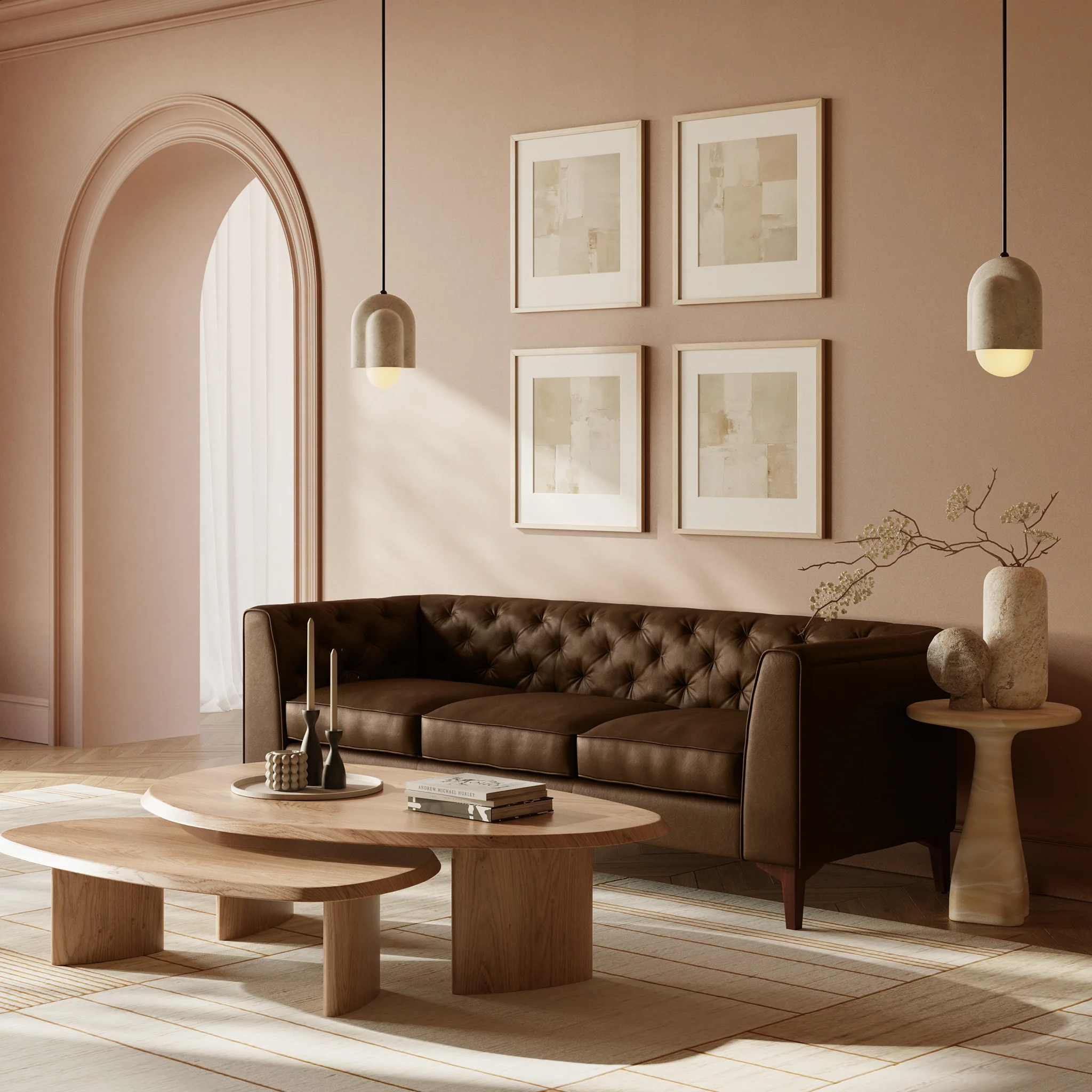 Essex 89" Leather Sofa | Cocoa Brown - Image 3