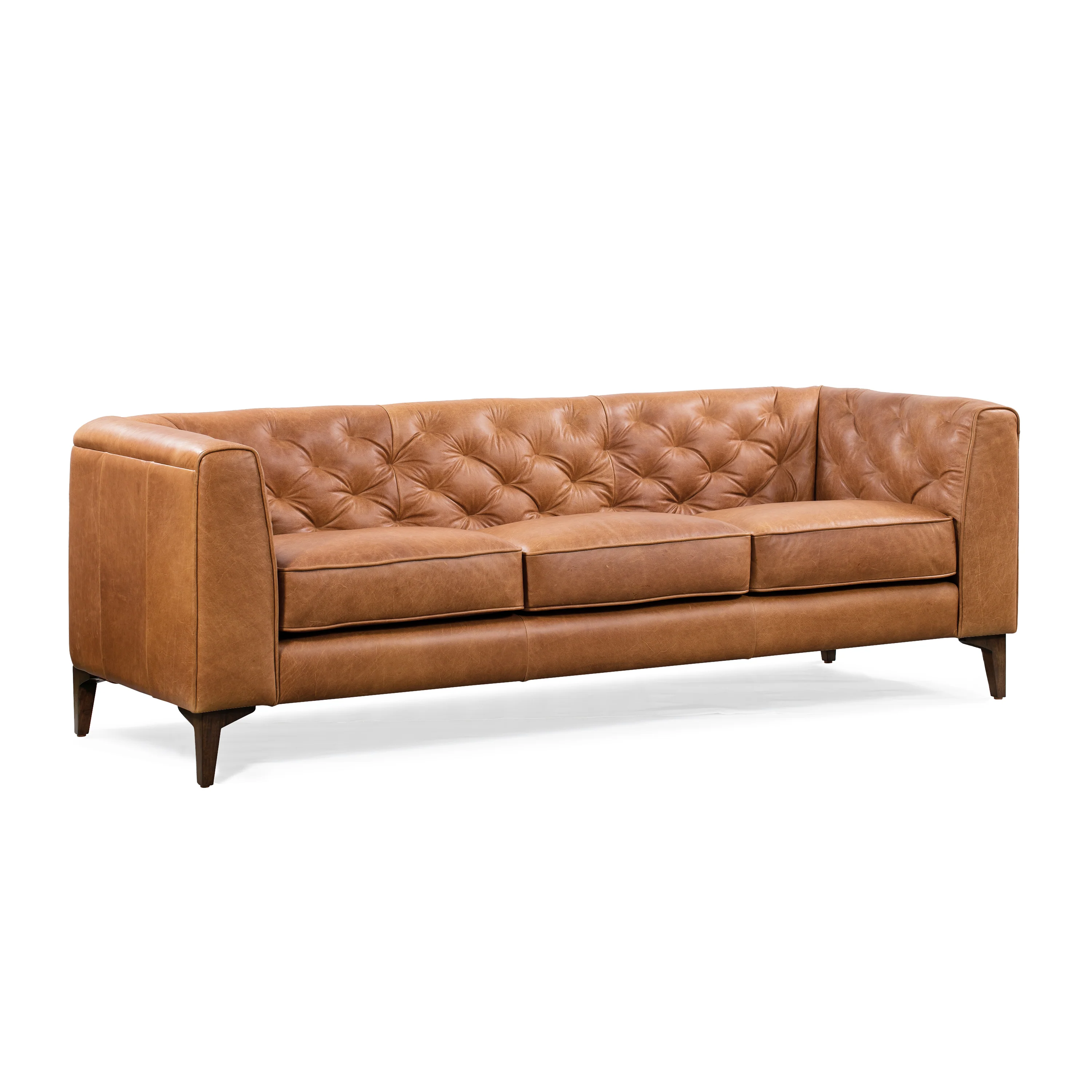 Essex 89" Leather Sofa | Cognac Tan - Image 4