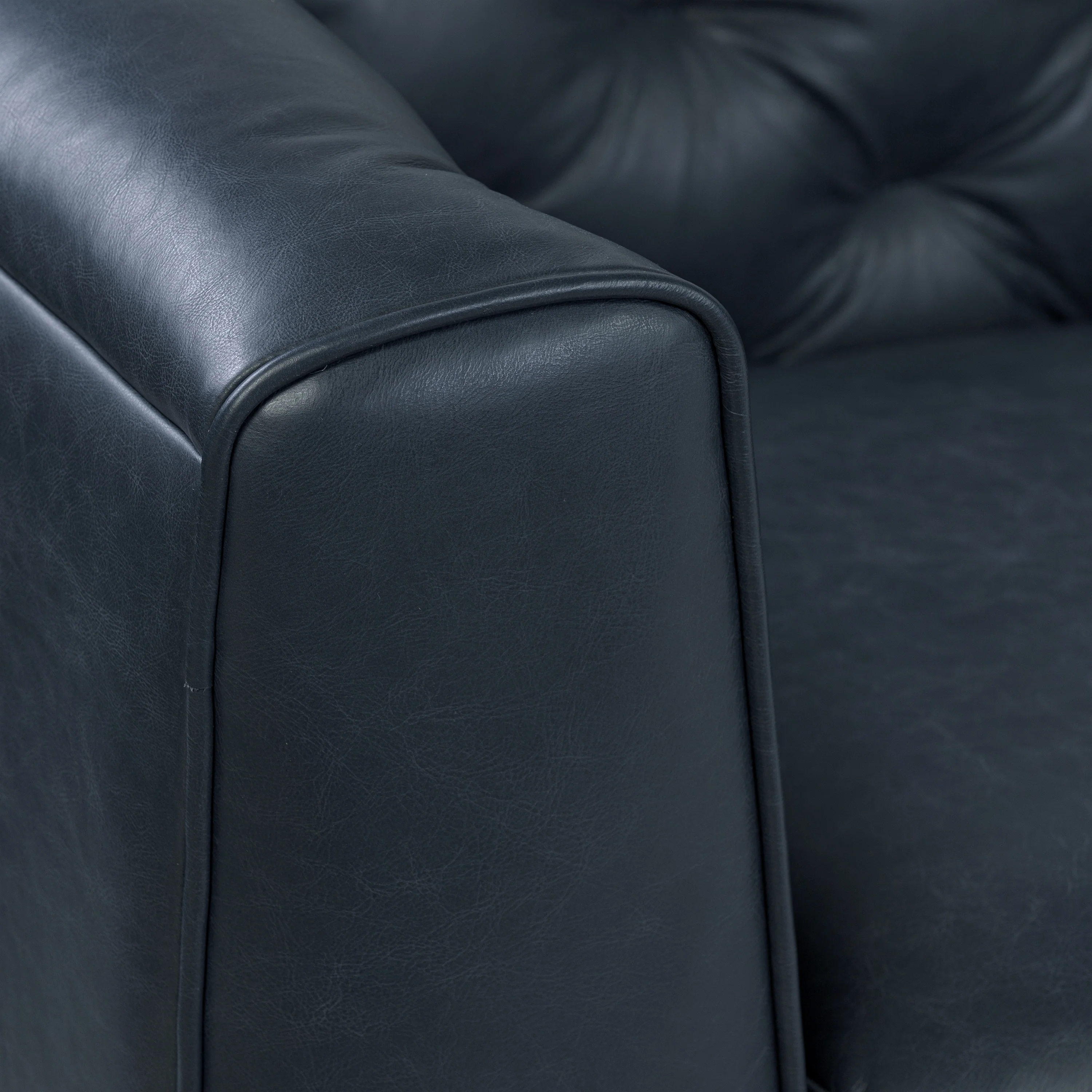 Essex 89" Leather Sofa | Deepsky Blue - Image 10