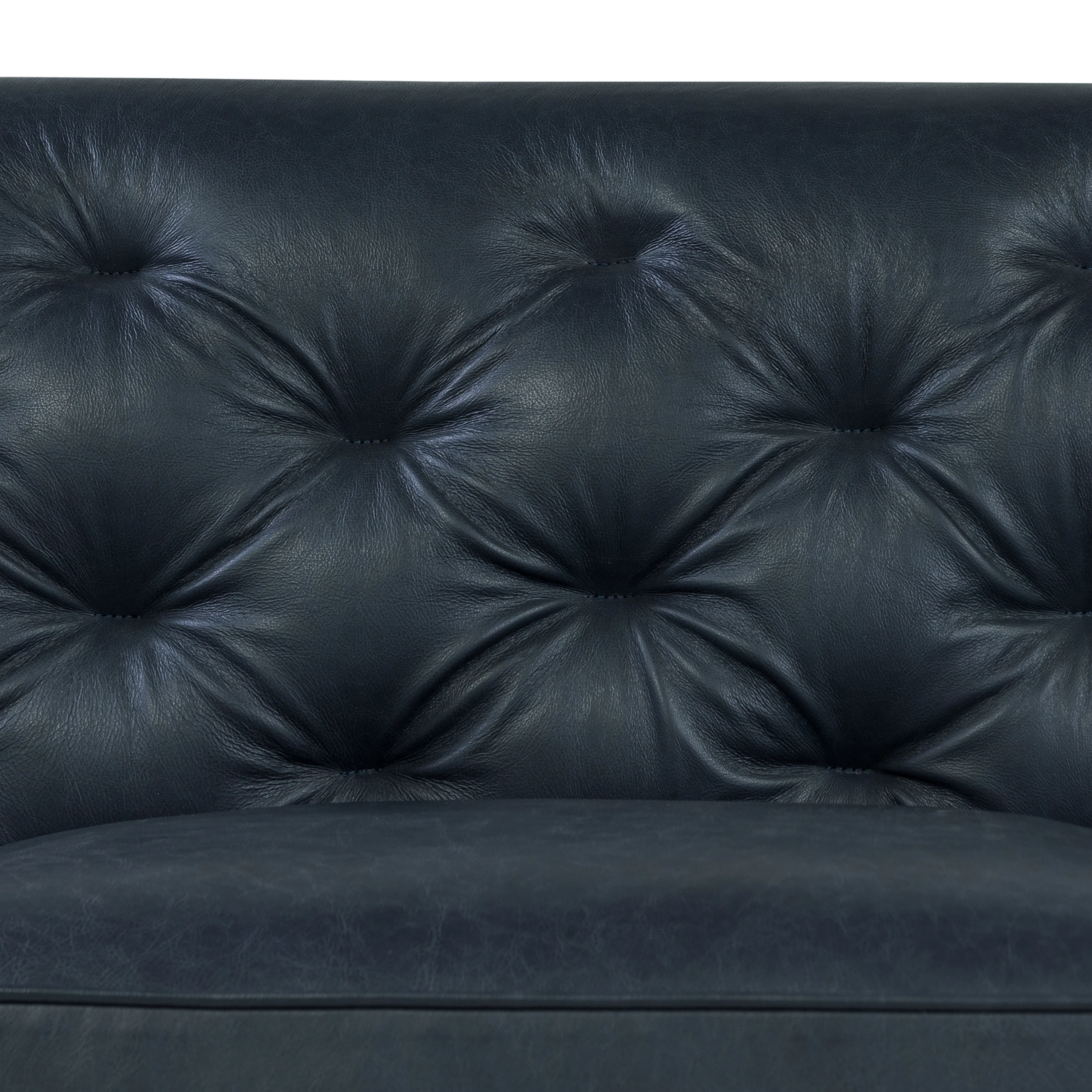 Essex 89" Leather Sofa | Deepsky Blue - Image 8