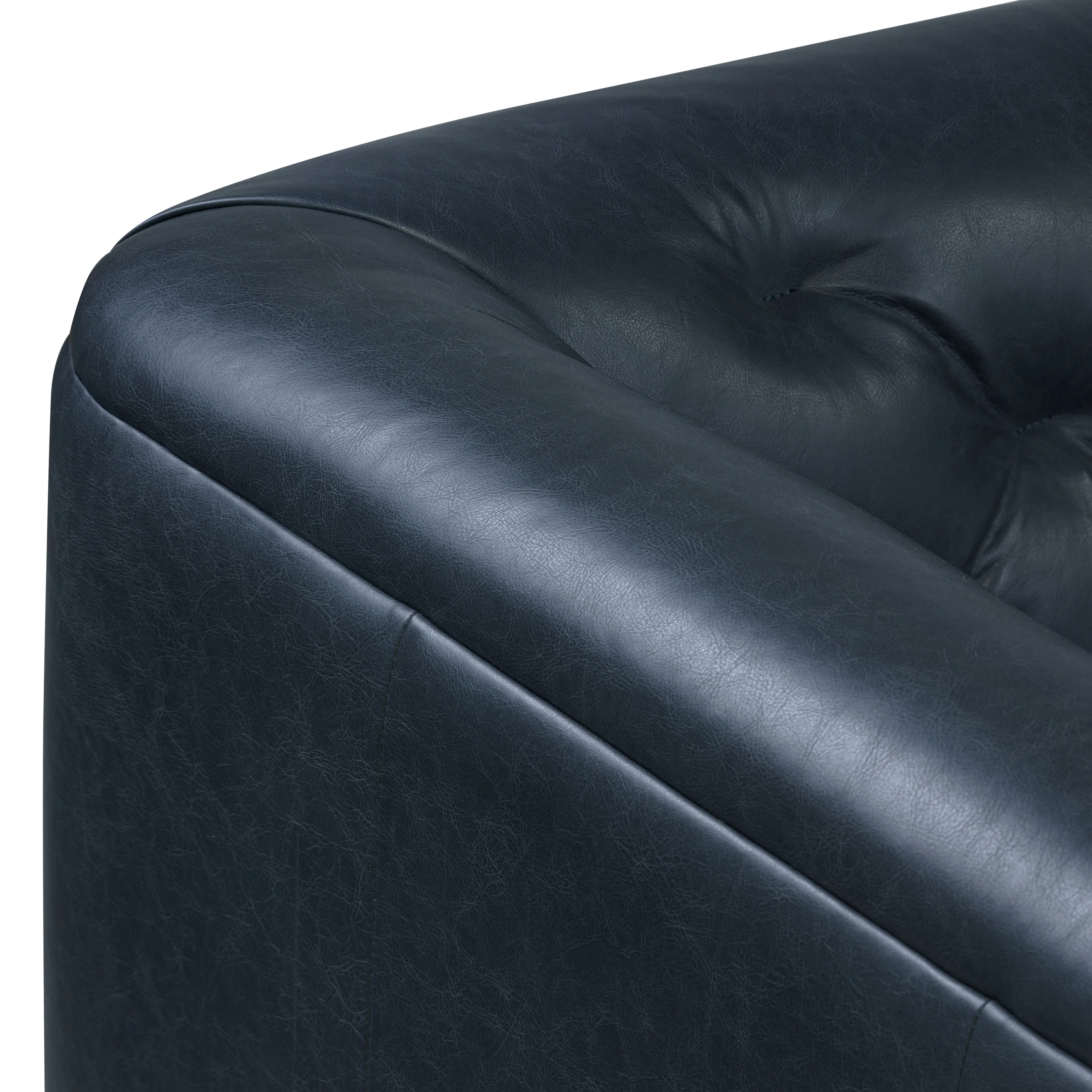 Essex 89" Leather Sofa | Deepsky Blue - Image 9