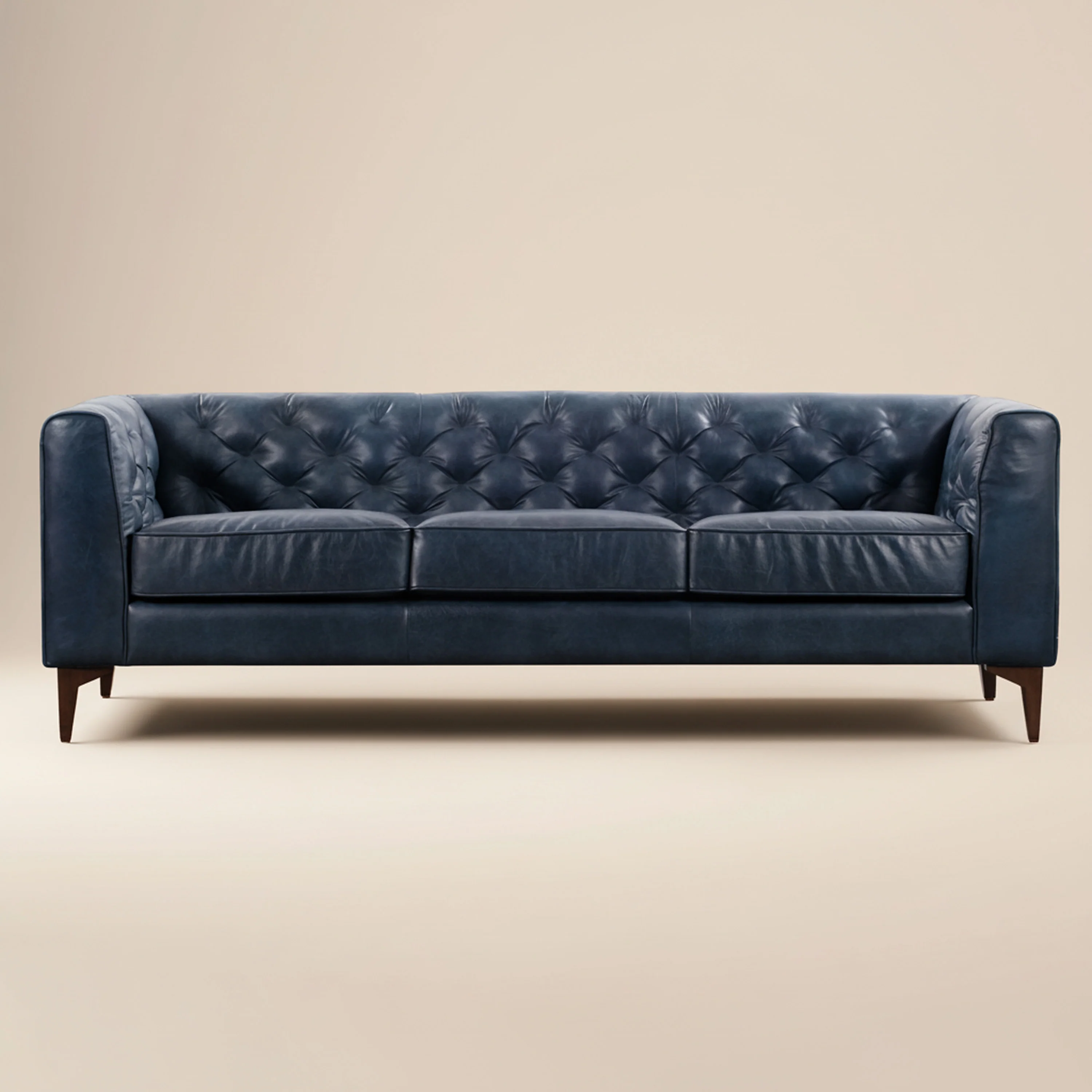 Essex 89" Leather Sofa | Midnight Blue