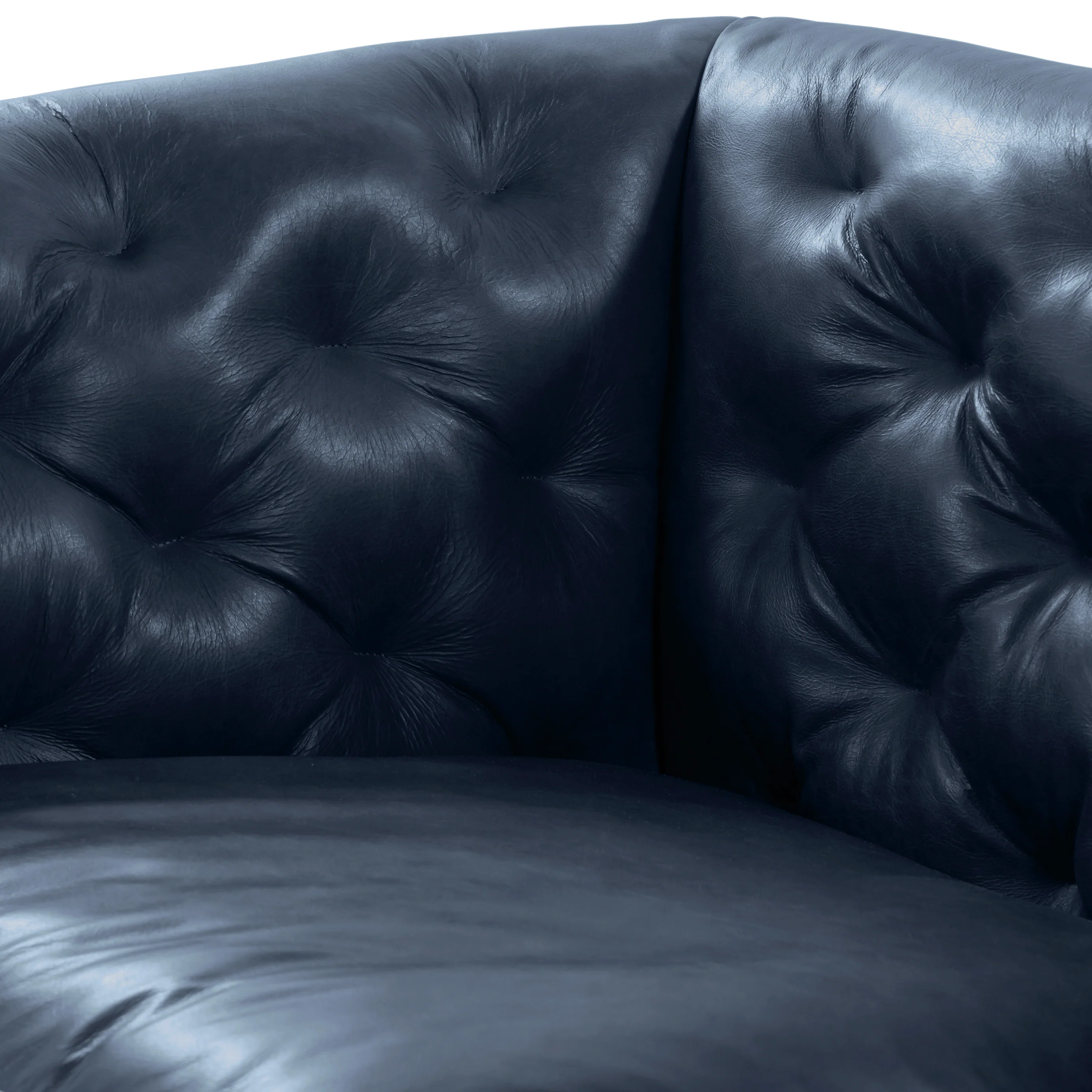 Essex 89" Leather Sofa | Midnight Blue - Image 10