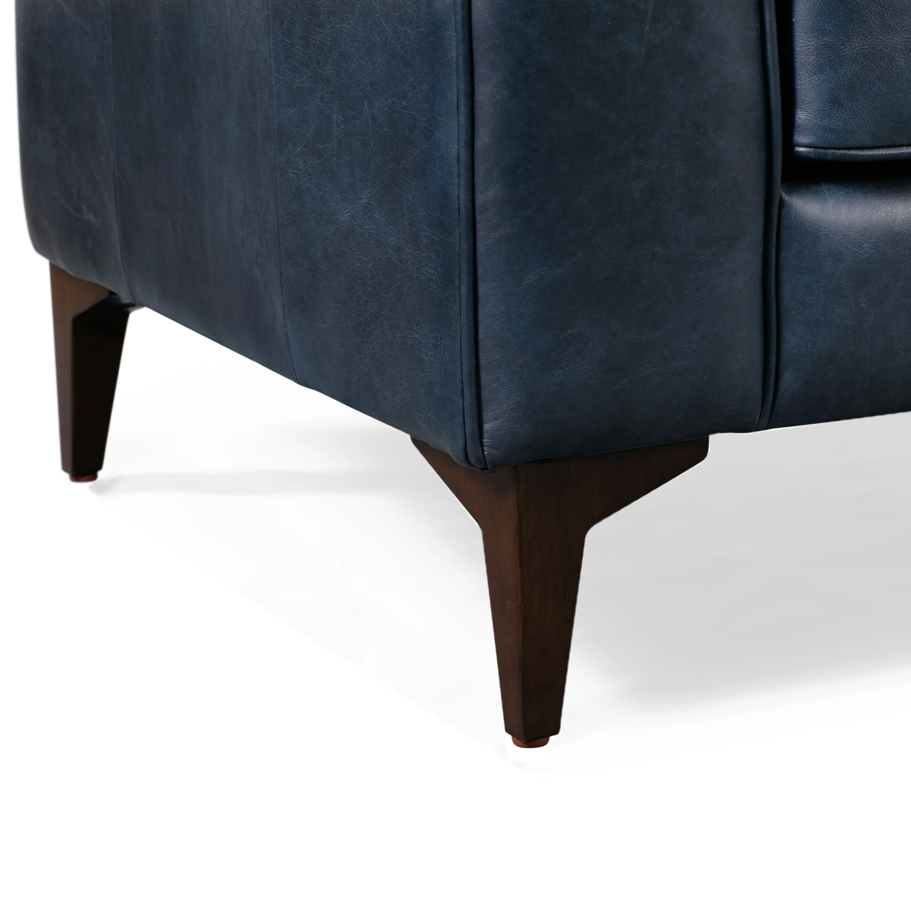 Essex 89" Leather Sofa | Midnight Blue - Image 12