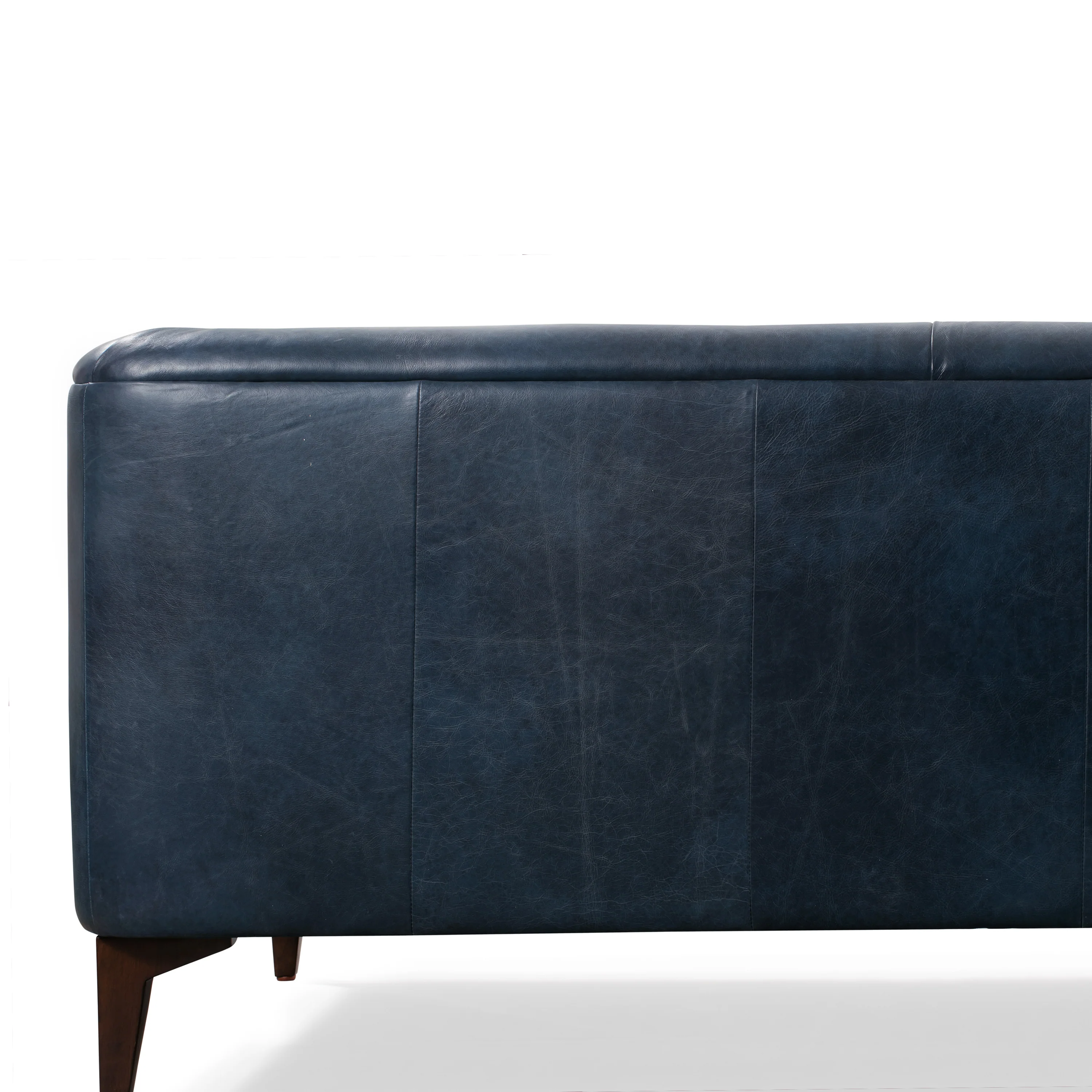 Essex 89" Leather Sofa | Midnight Blue - Image 13