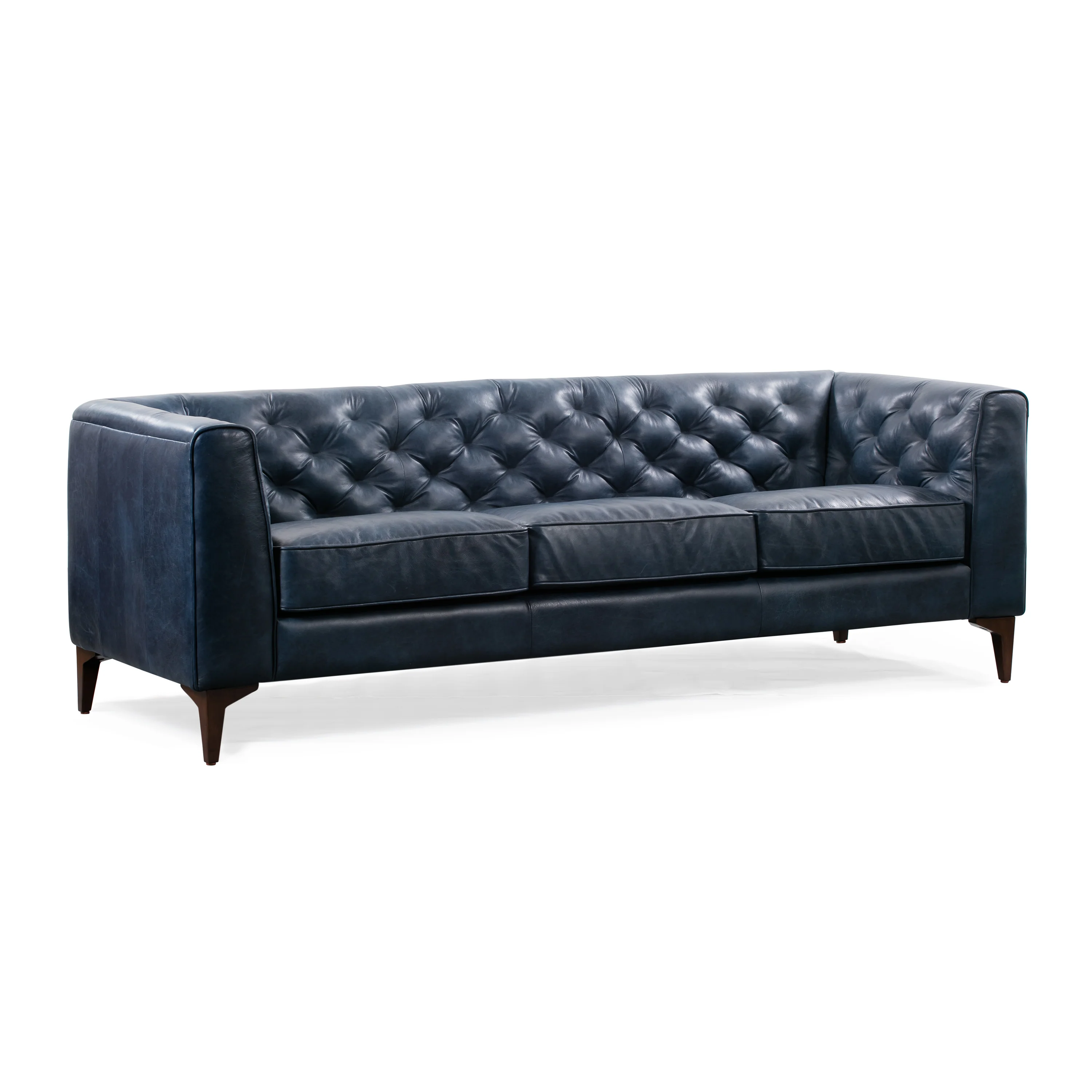 Essex 89" Leather Sofa | Midnight Blue - Image 5