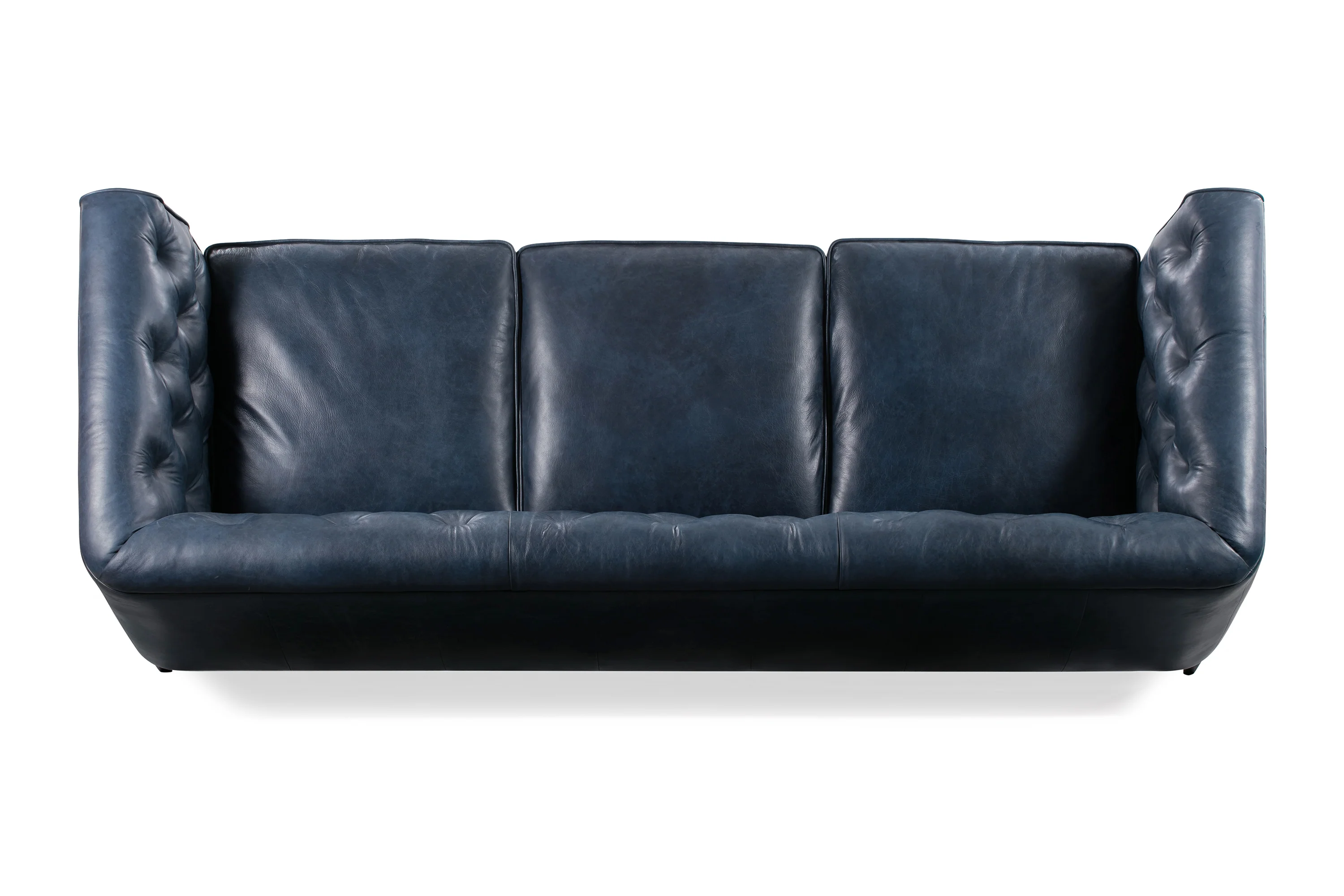 Essex 89" Leather Sofa | Midnight Blue - Image 6