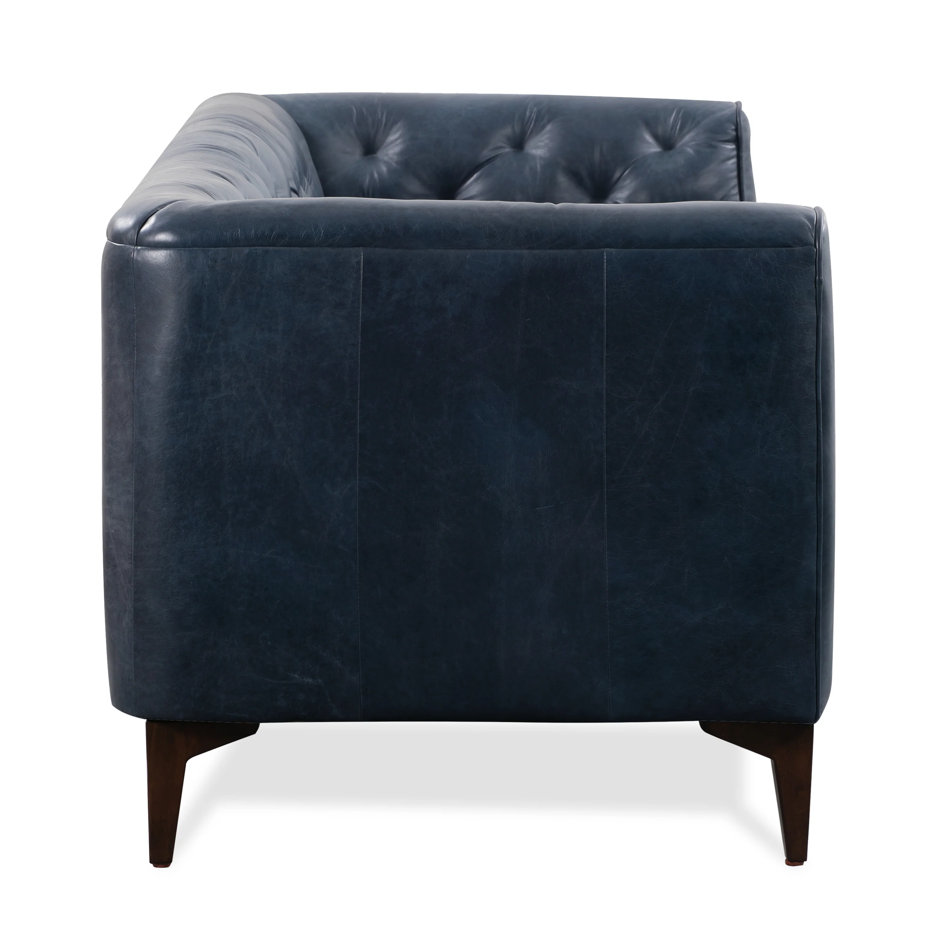 Essex 89" Leather Sofa | Midnight Blue - Image 8