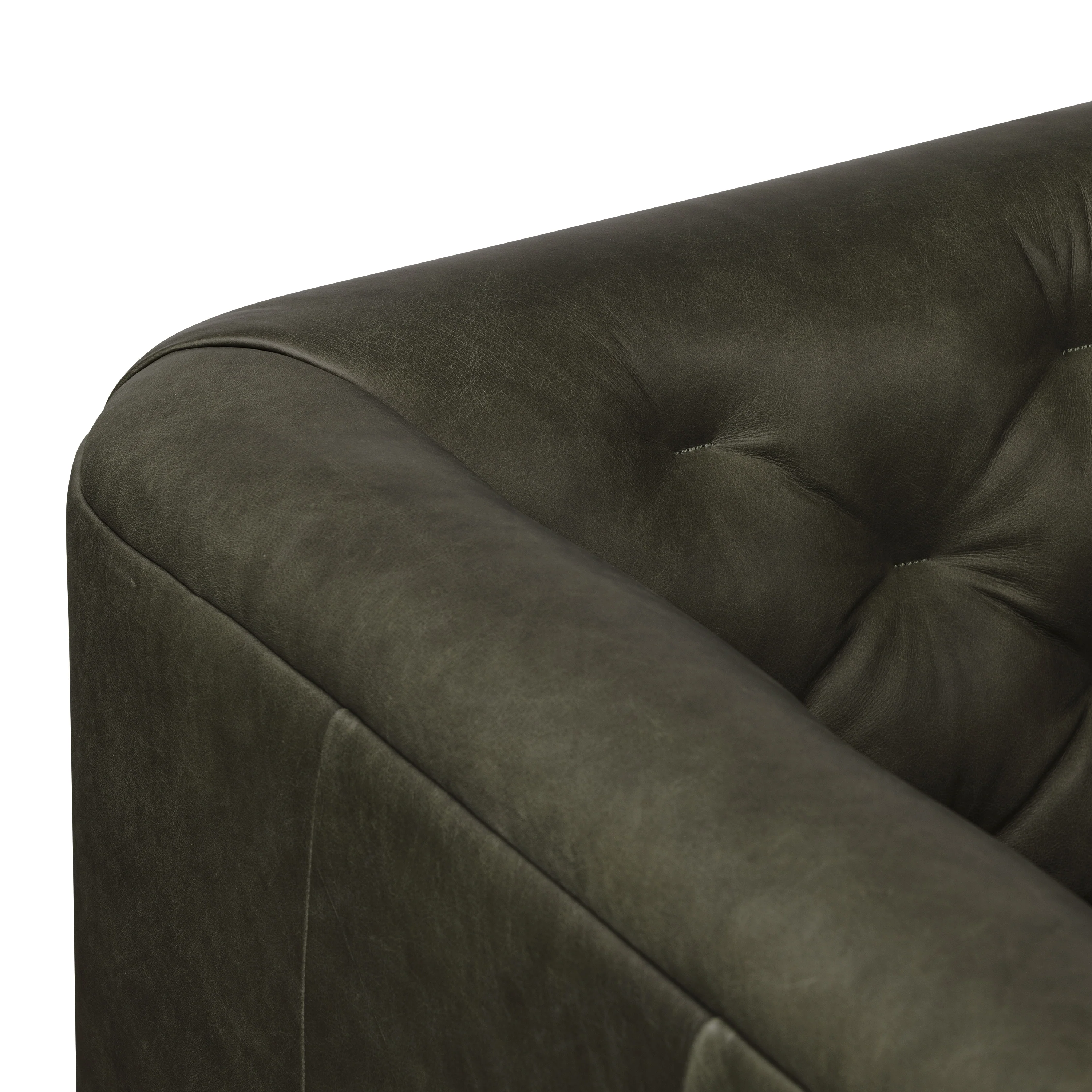 Essex 89" Leather Sofa | Olivine Green - Image 11