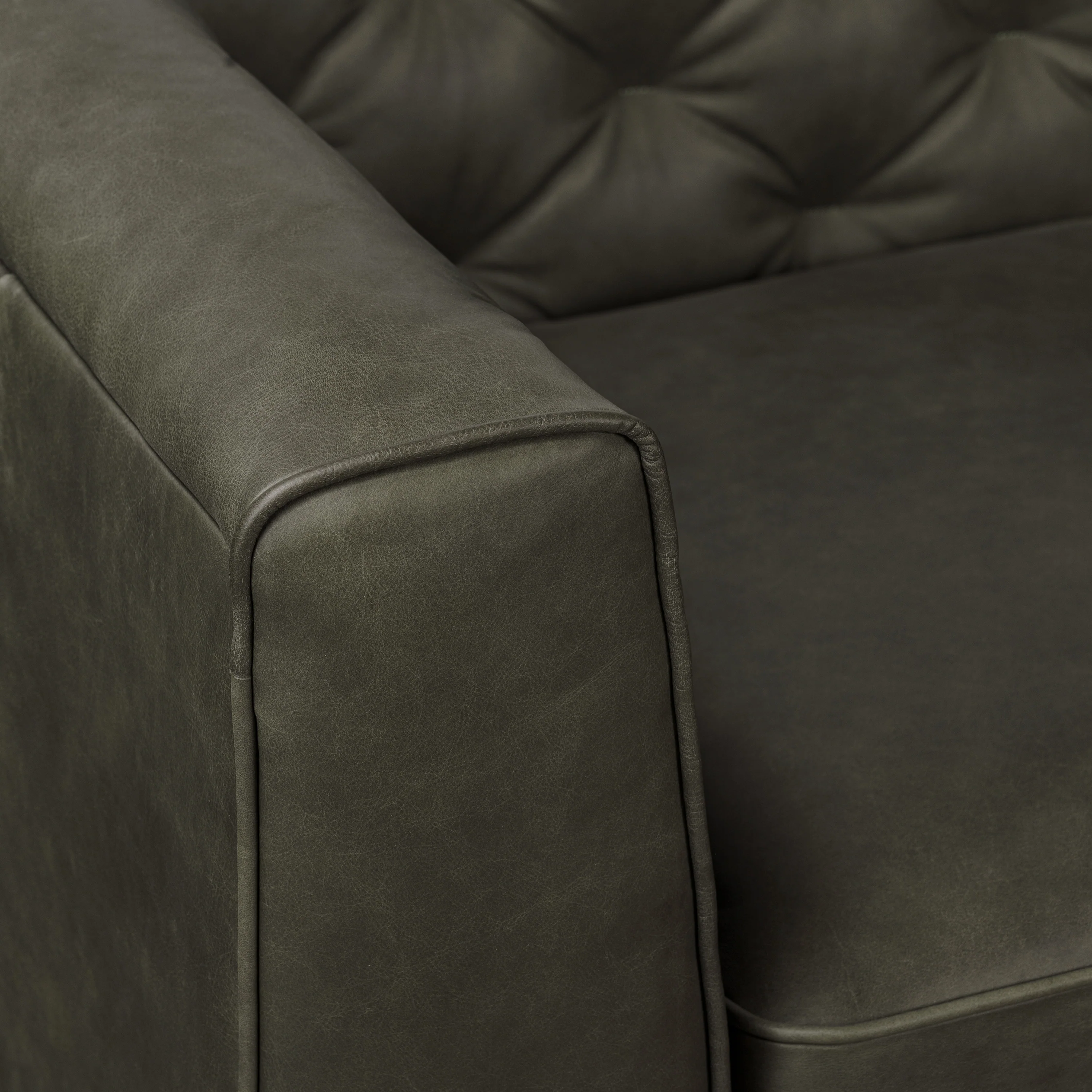 Essex 89" Leather Sofa | Olivine Green - Image 12