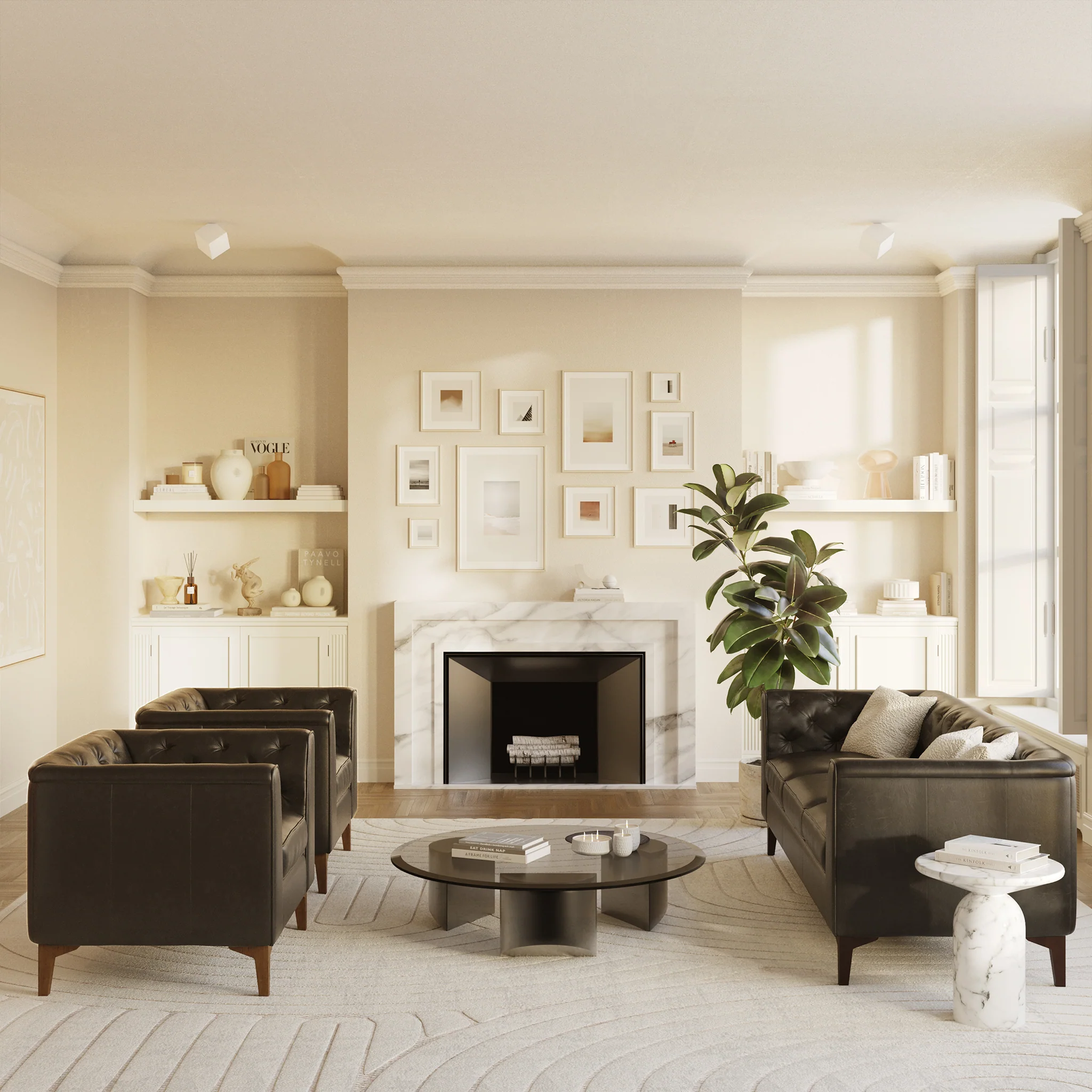 Essex 89" Leather Sofa | Onyx Black - Image 3
