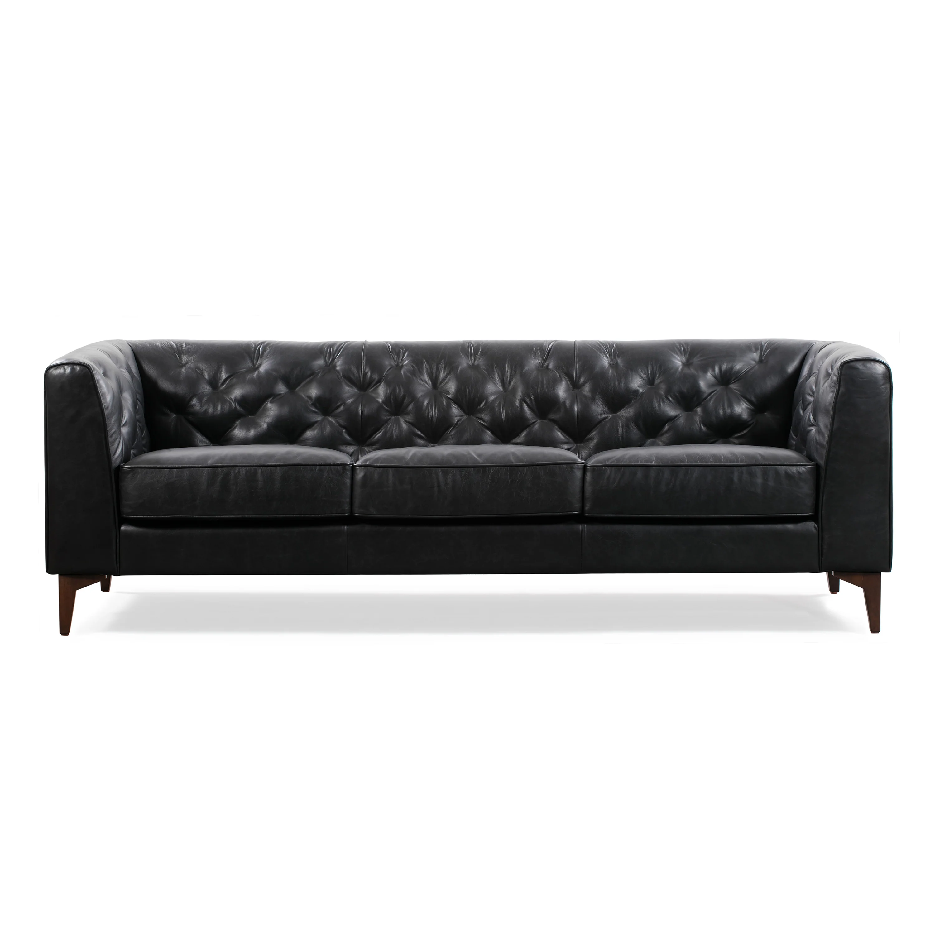 Essex 89" Leather Sofa | Onyx Black - Image 4