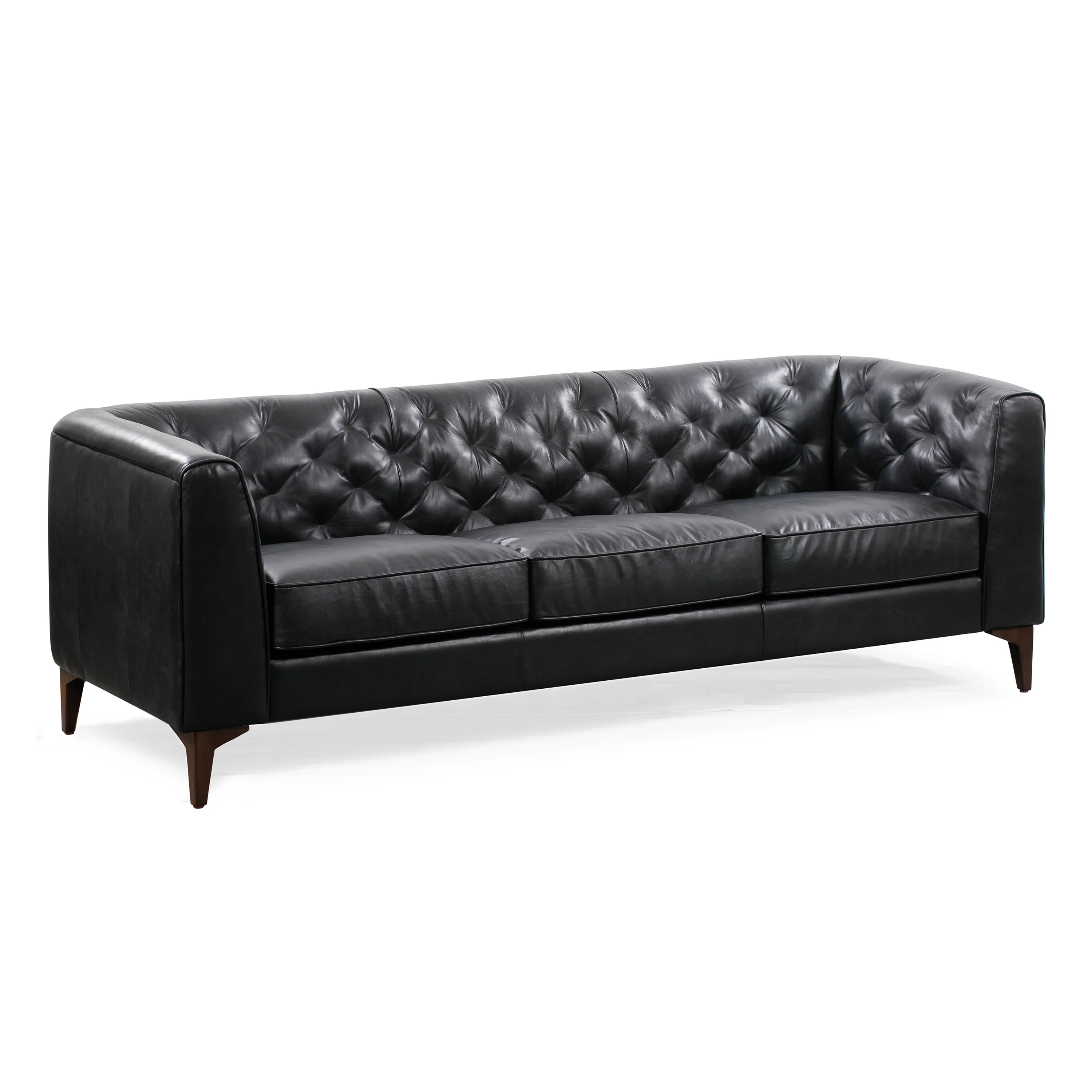 Essex 89" Leather Sofa | Onyx Black - Image 5