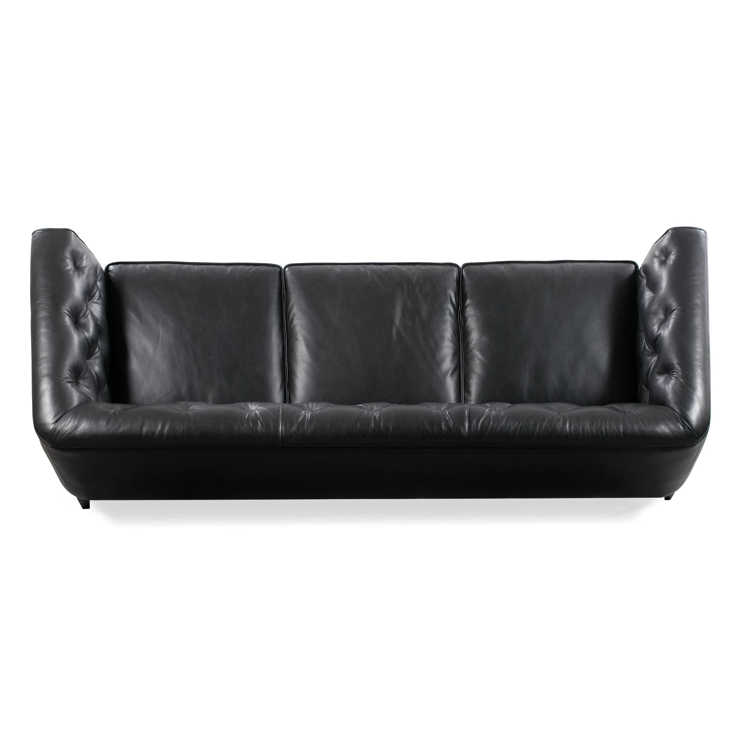 Essex 89" Leather Sofa | Onyx Black - Image 6