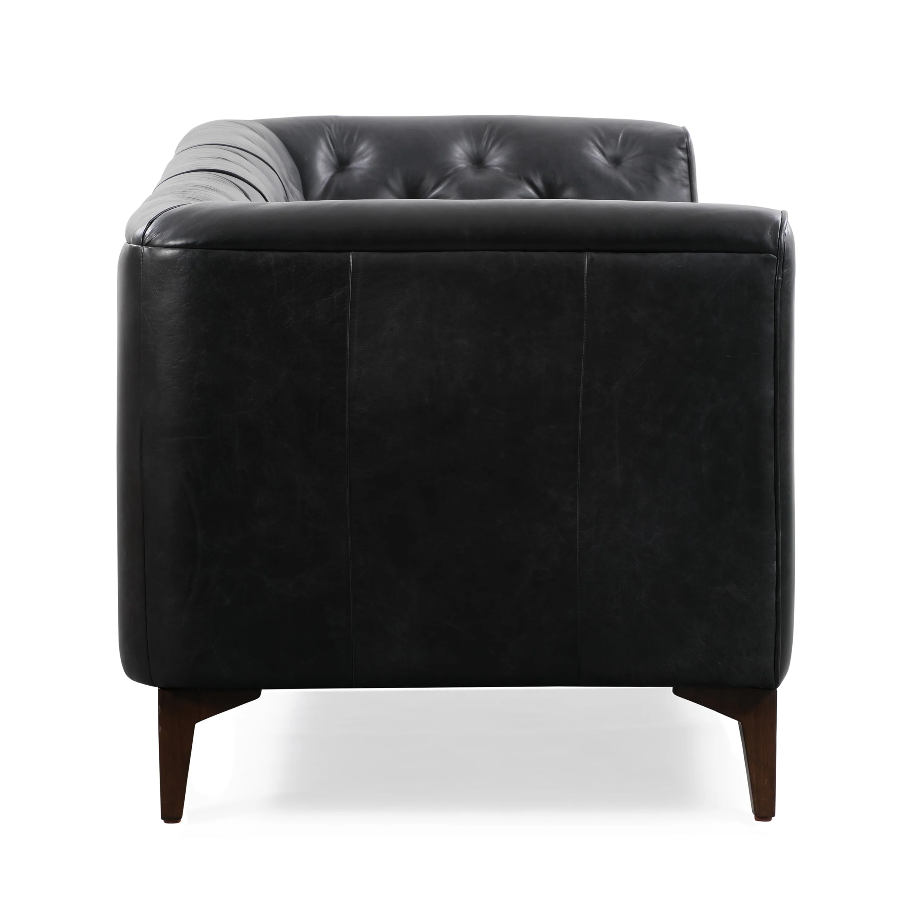 Essex 89" Leather Sofa | Onyx Black - Image 8