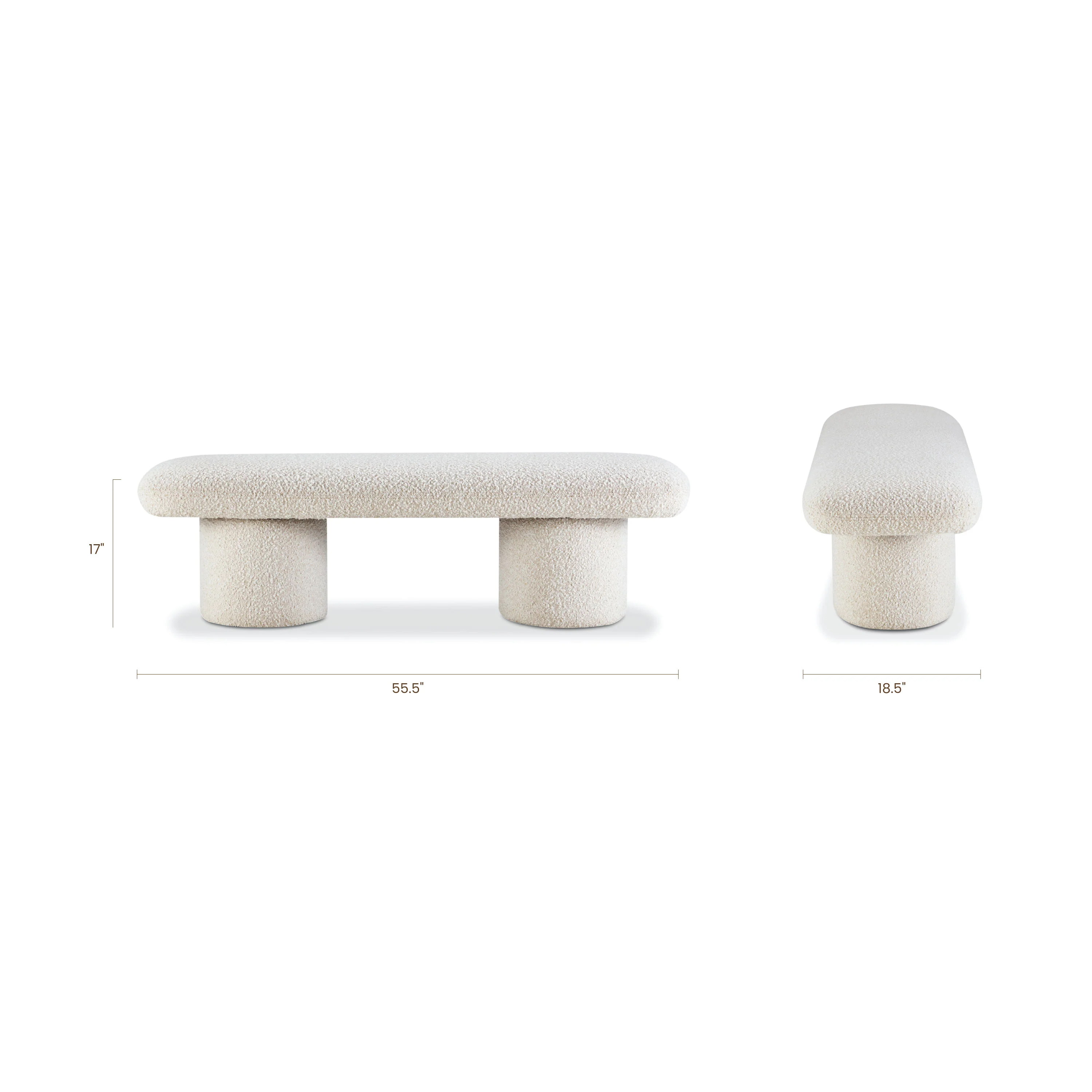 Este Bench | Crema White Boucle - Image 10