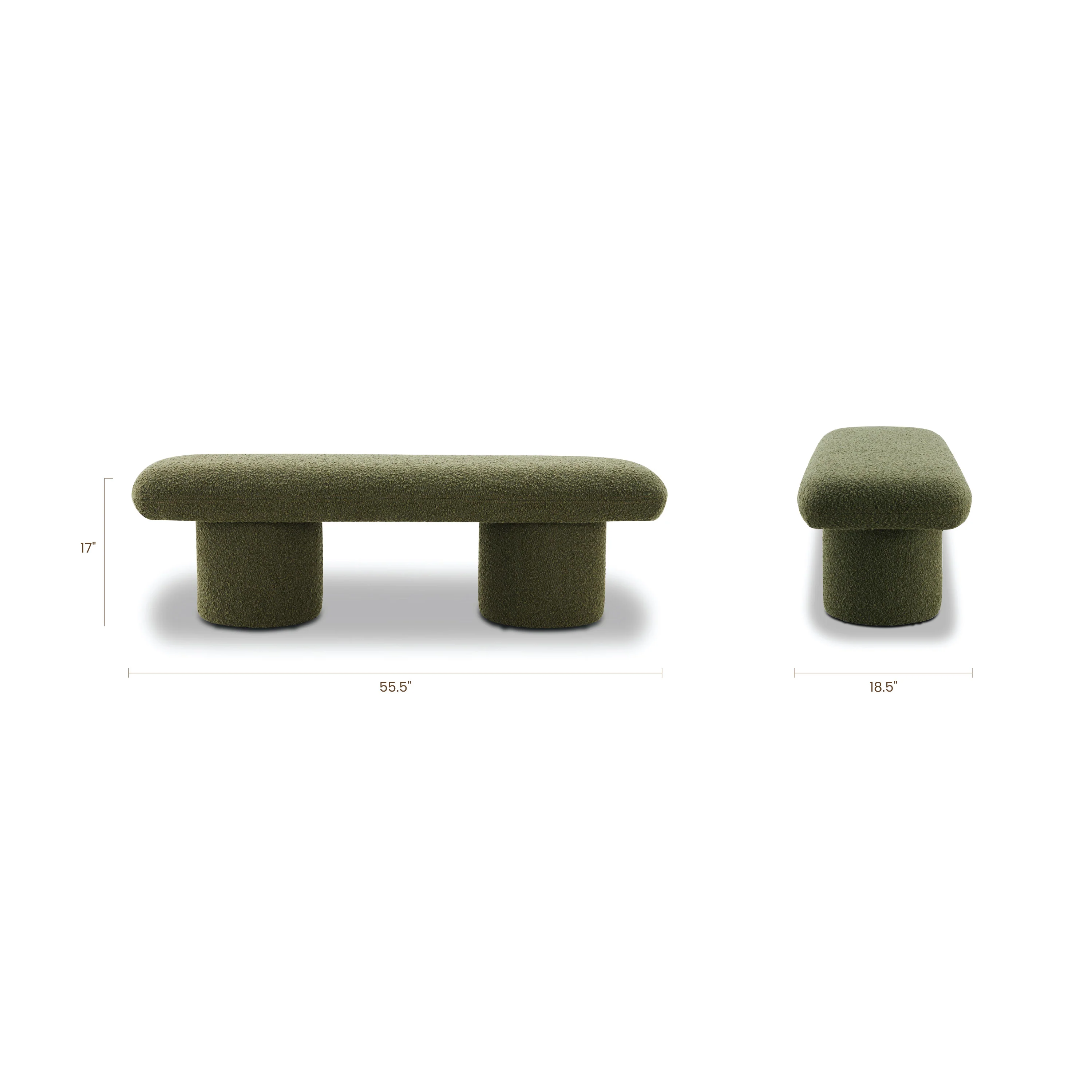 Este Bench | Fern Green Boucle - Image 10