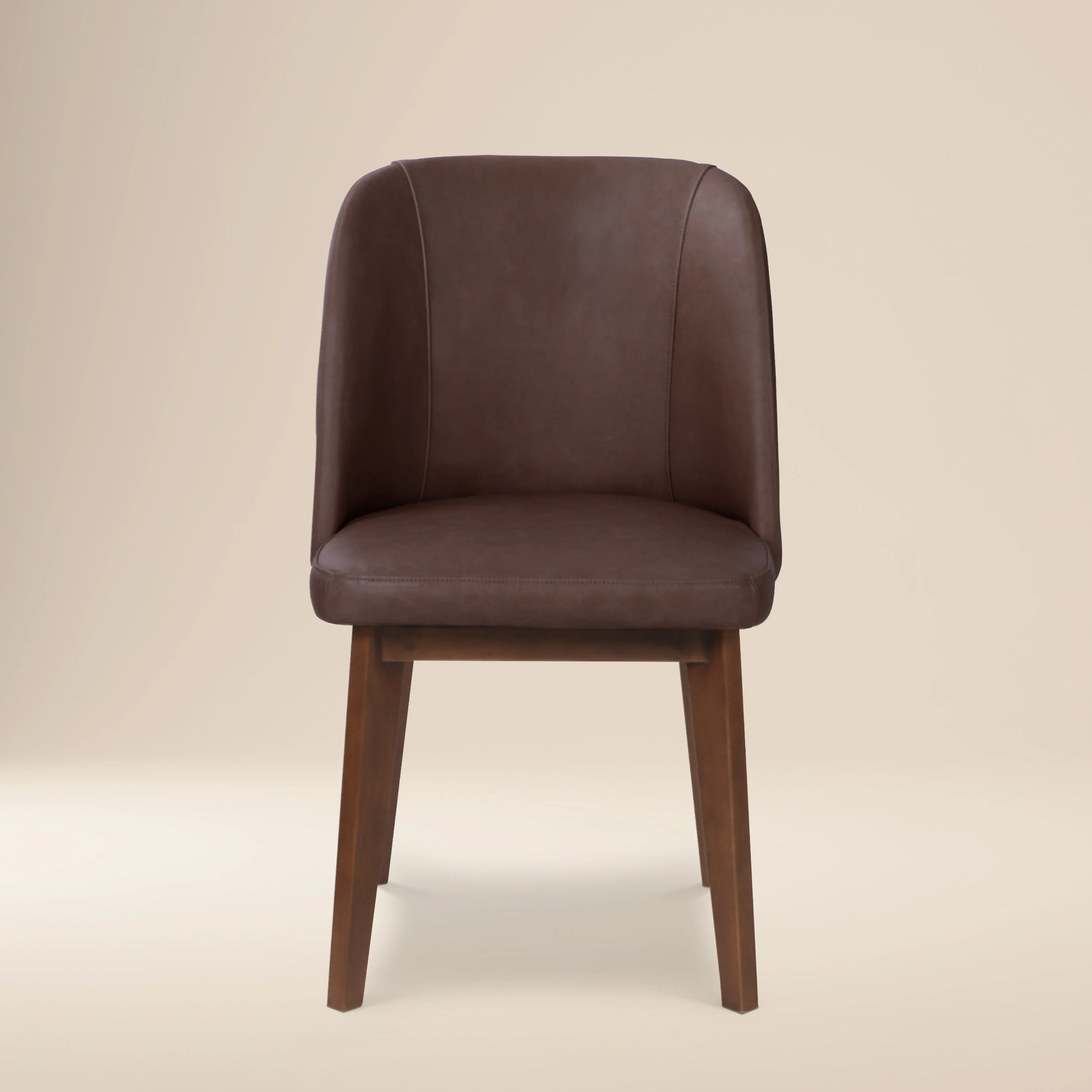 Fawn Leather Dining Chair | Antique Brown