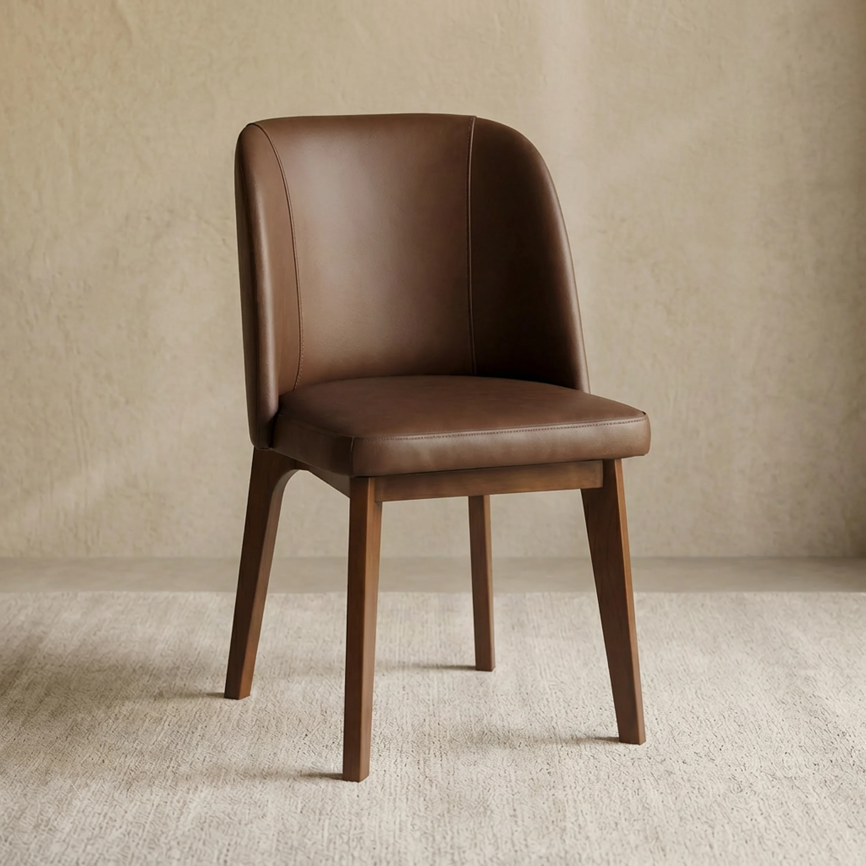 Fawn Leather Dining Chair | Antique Brown - Image 2
