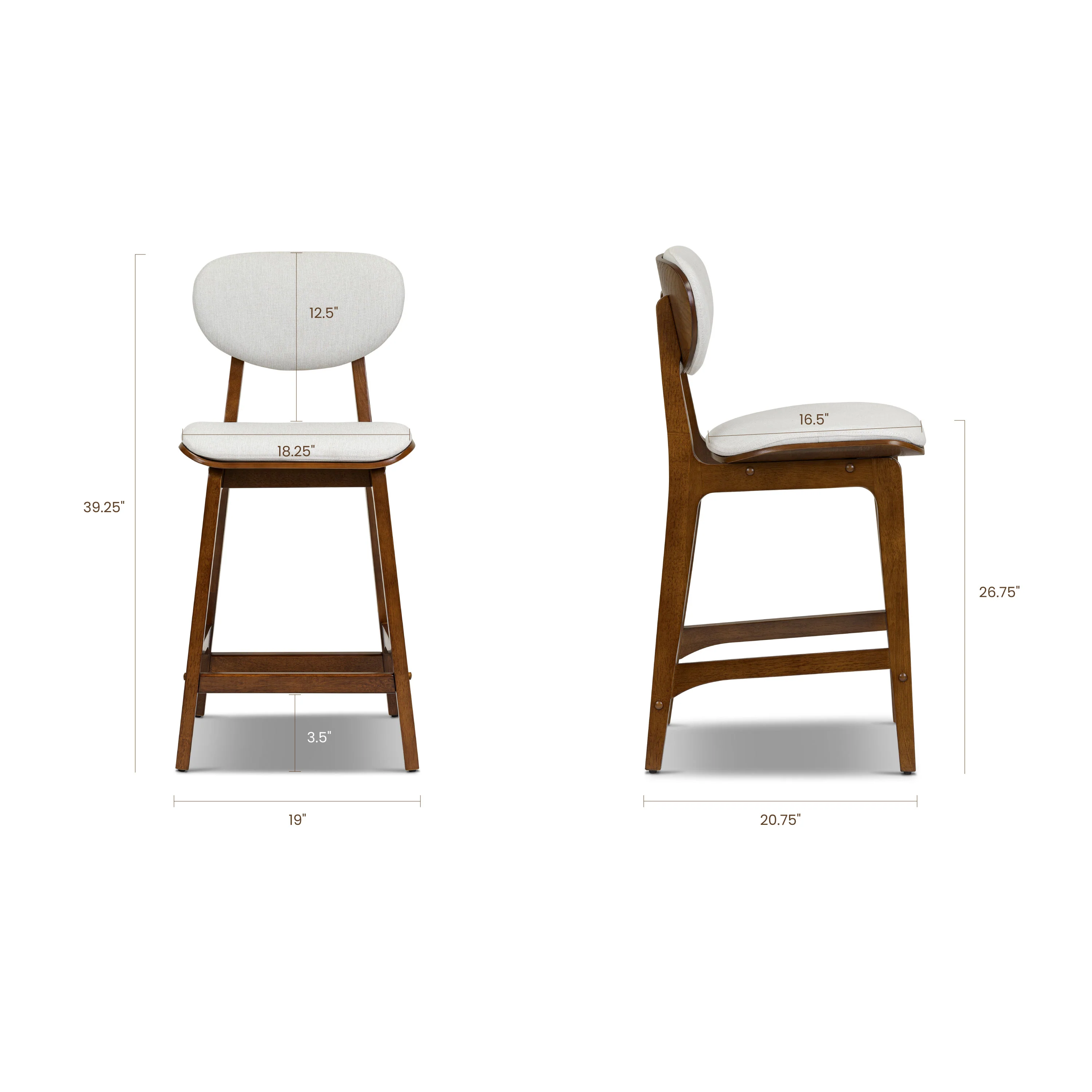 Finnley Counter Stool with Removable  / Washable Covers | Pearlstone Ivory - Image 19