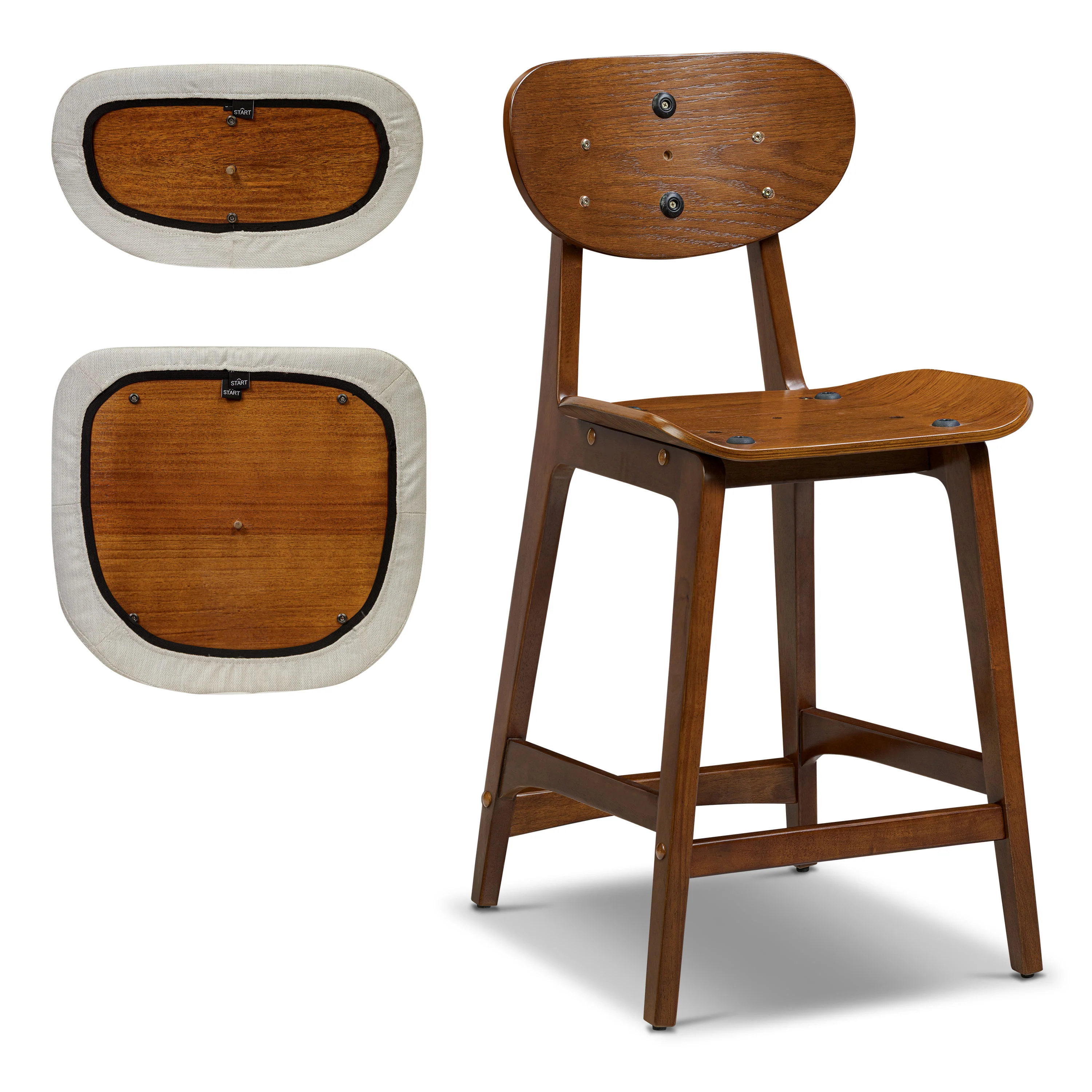 Finnley Counter Stool with Removable  / Washable Covers | Pearlstone Ivory - Image 8