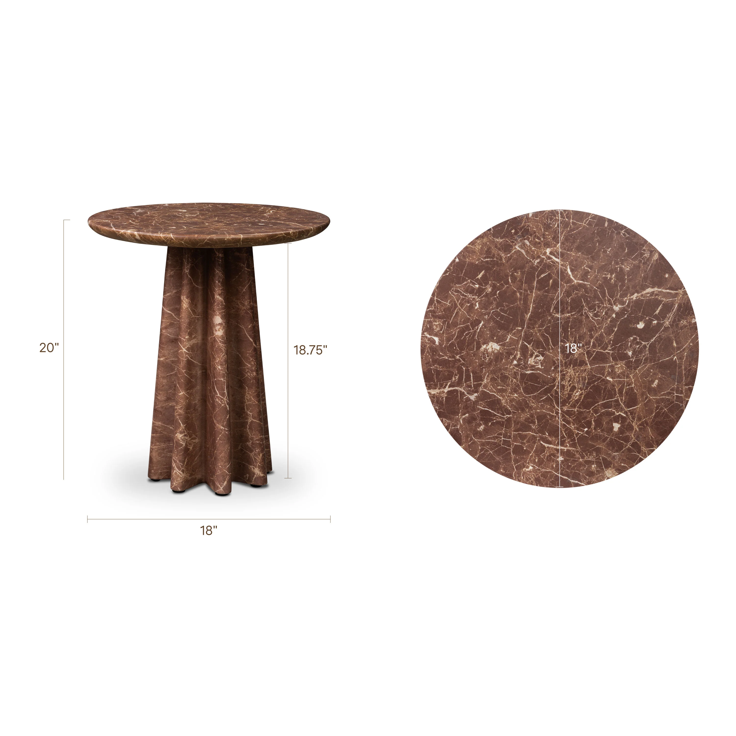 Folda 18" Side Table | Bordeaux Red - Image 13