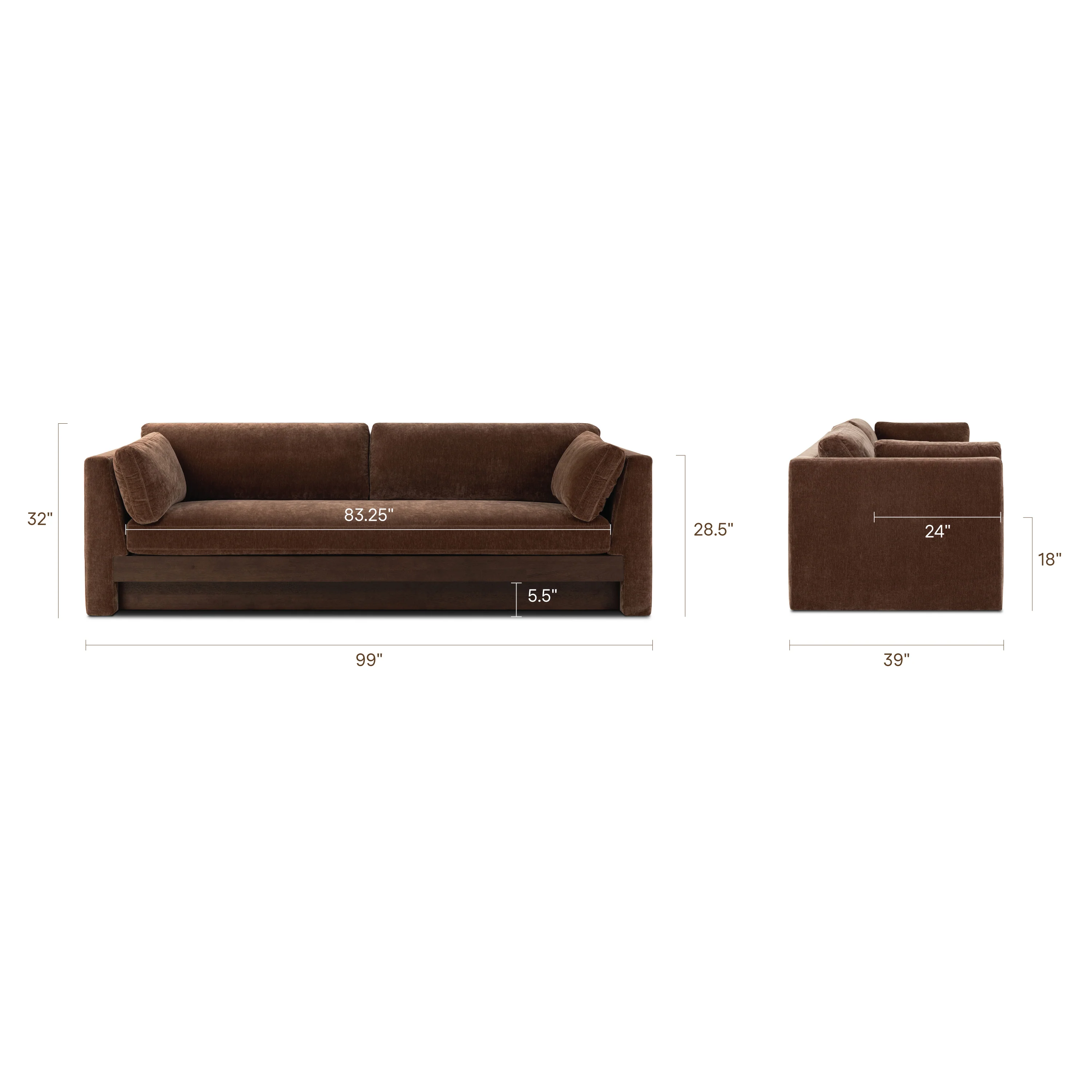 Geneva 99" Sofa | Bronzer Brown - Image 14