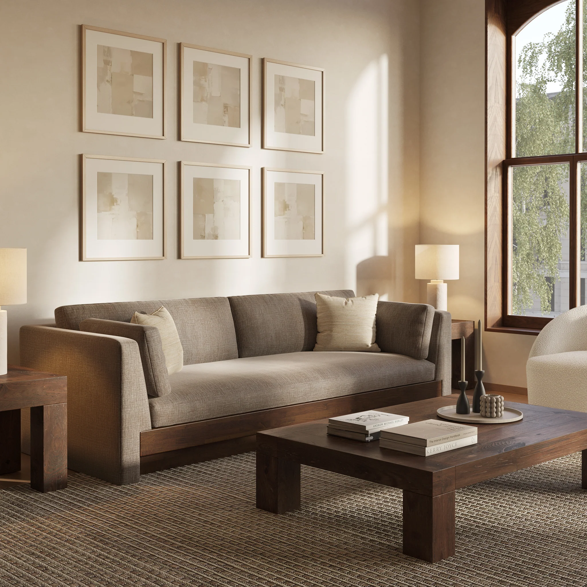 Geneva 99" Sofa | Taupe Brown - Image 3