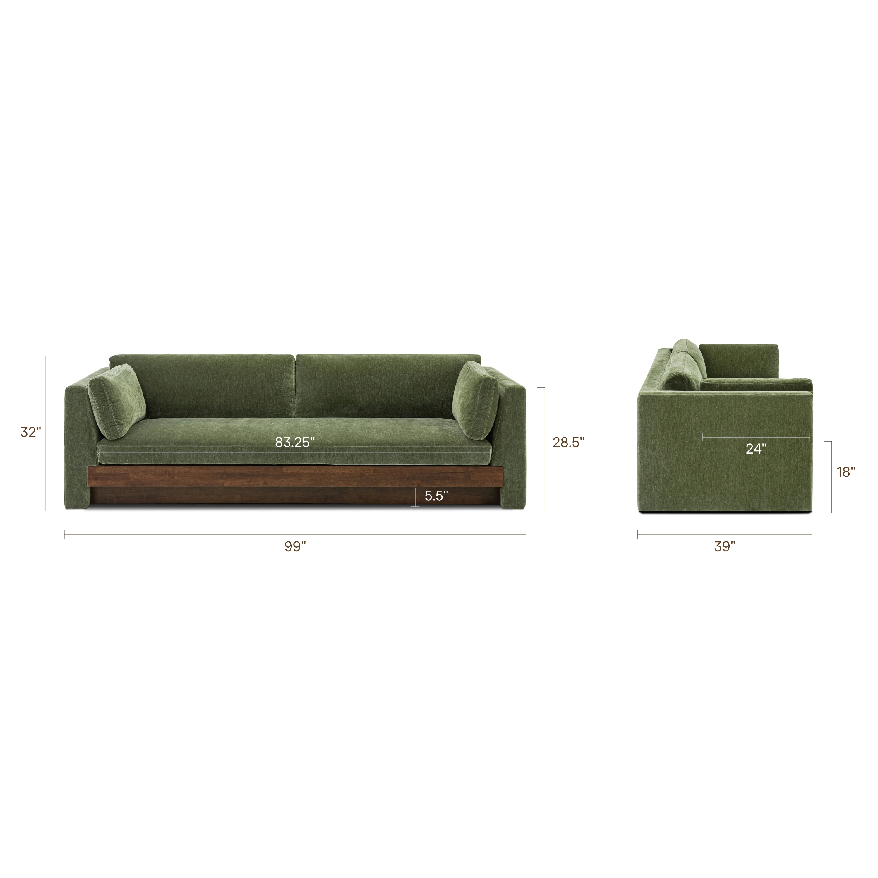 Geneva 99" Sofa | Sagano Green - Image 16
