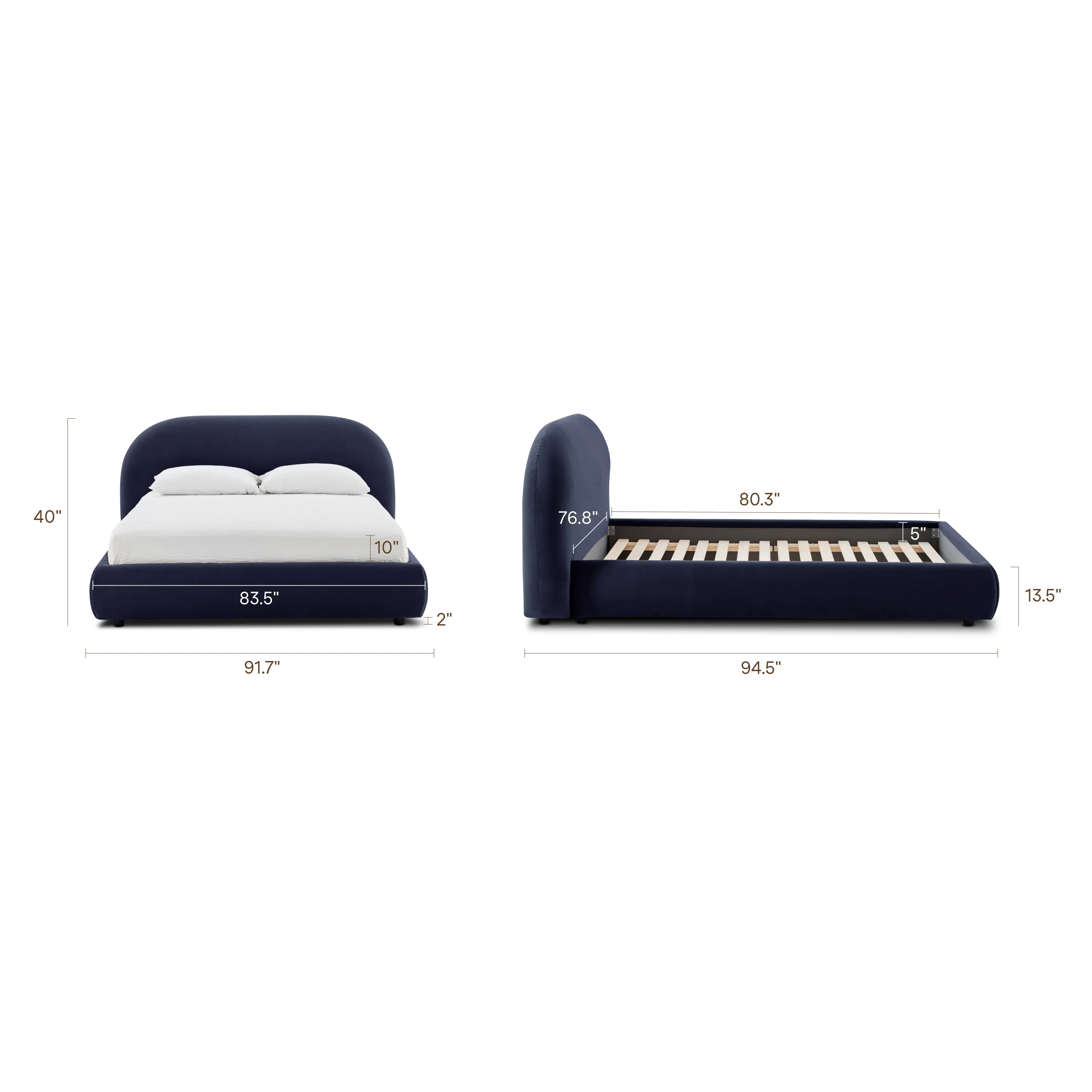 Genoa Bed | Ink Blue | King - Image 16