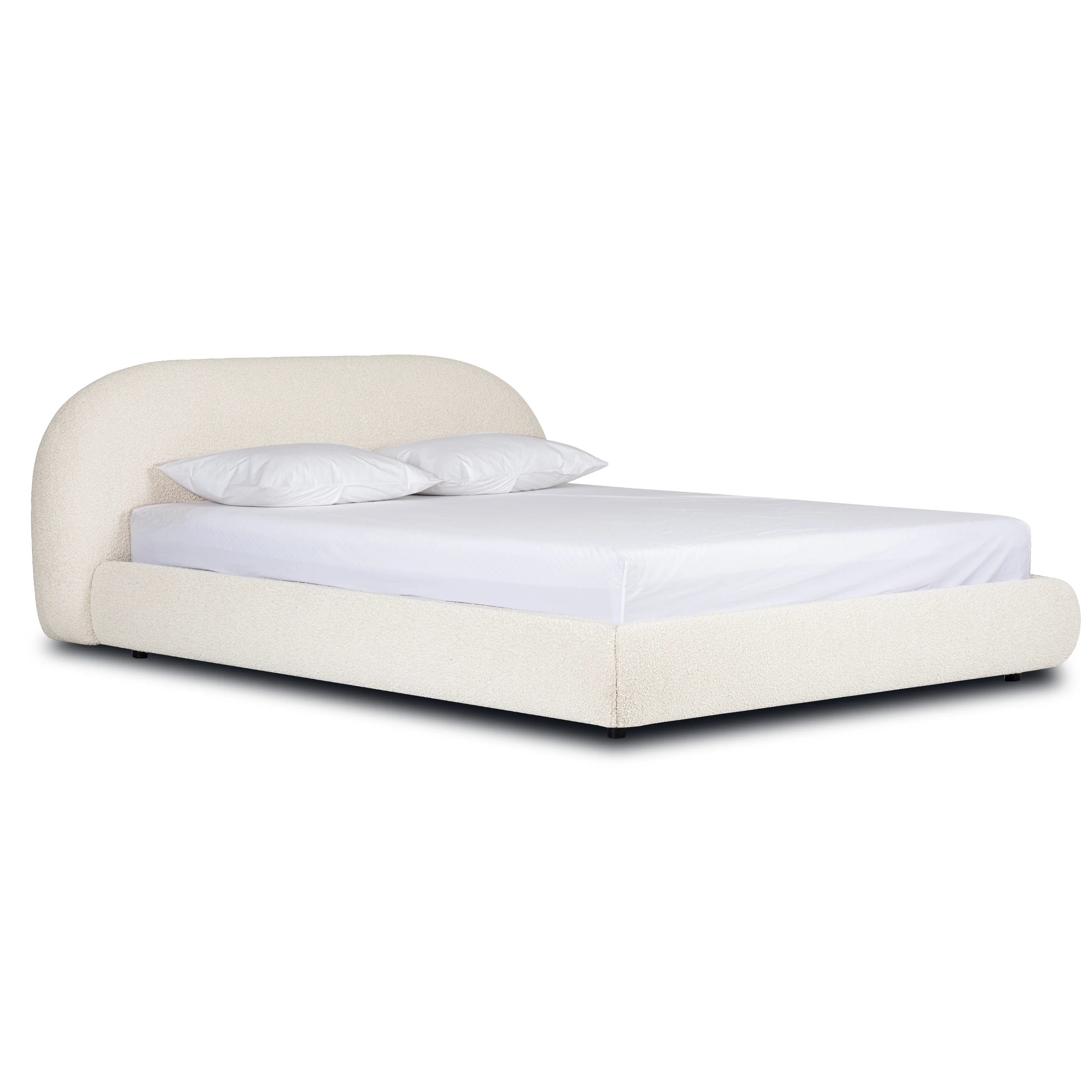 Genoa Bed | Crema White Boucle | King - Image 5