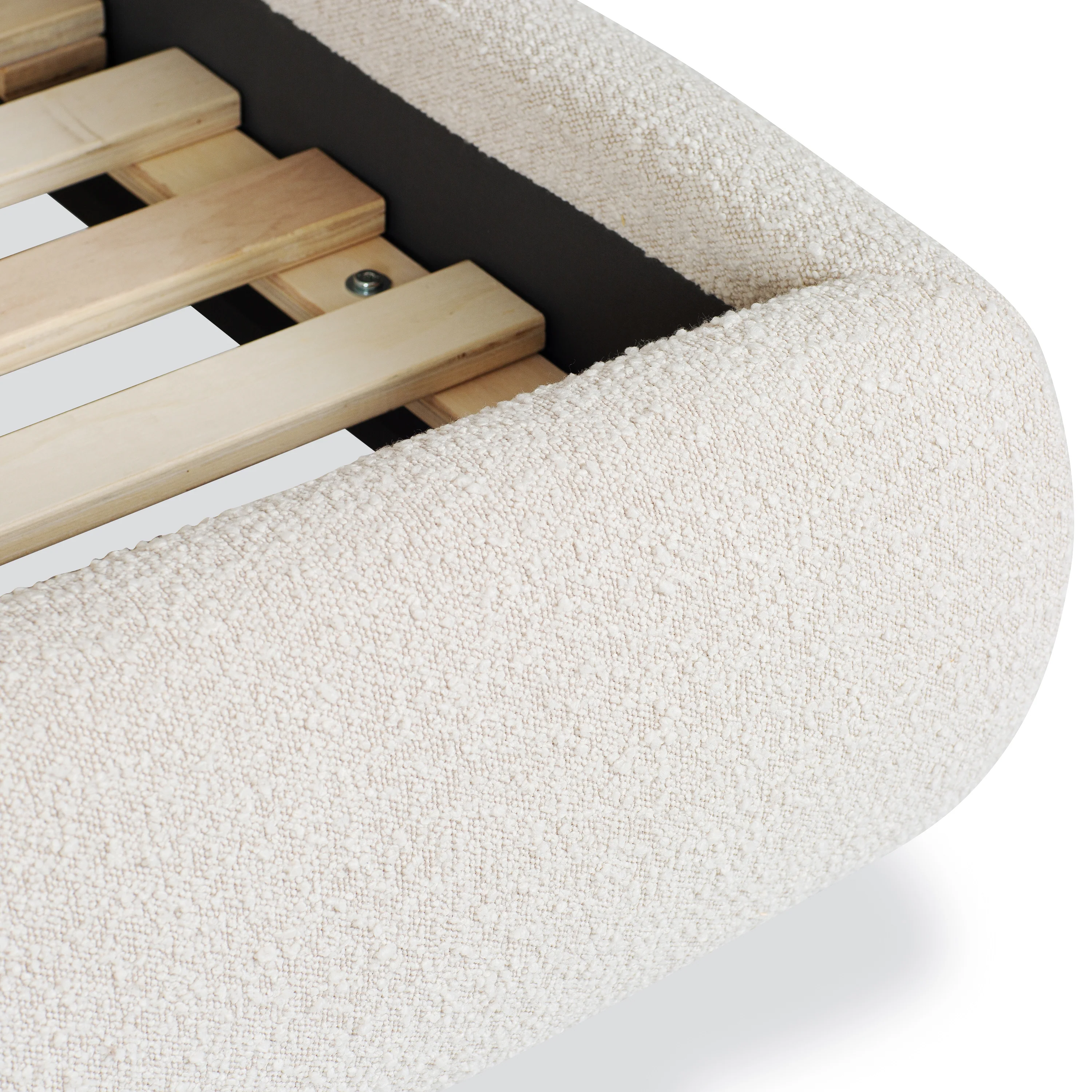 Genoa Bed | Crema White Boucle | Queen - Image 10