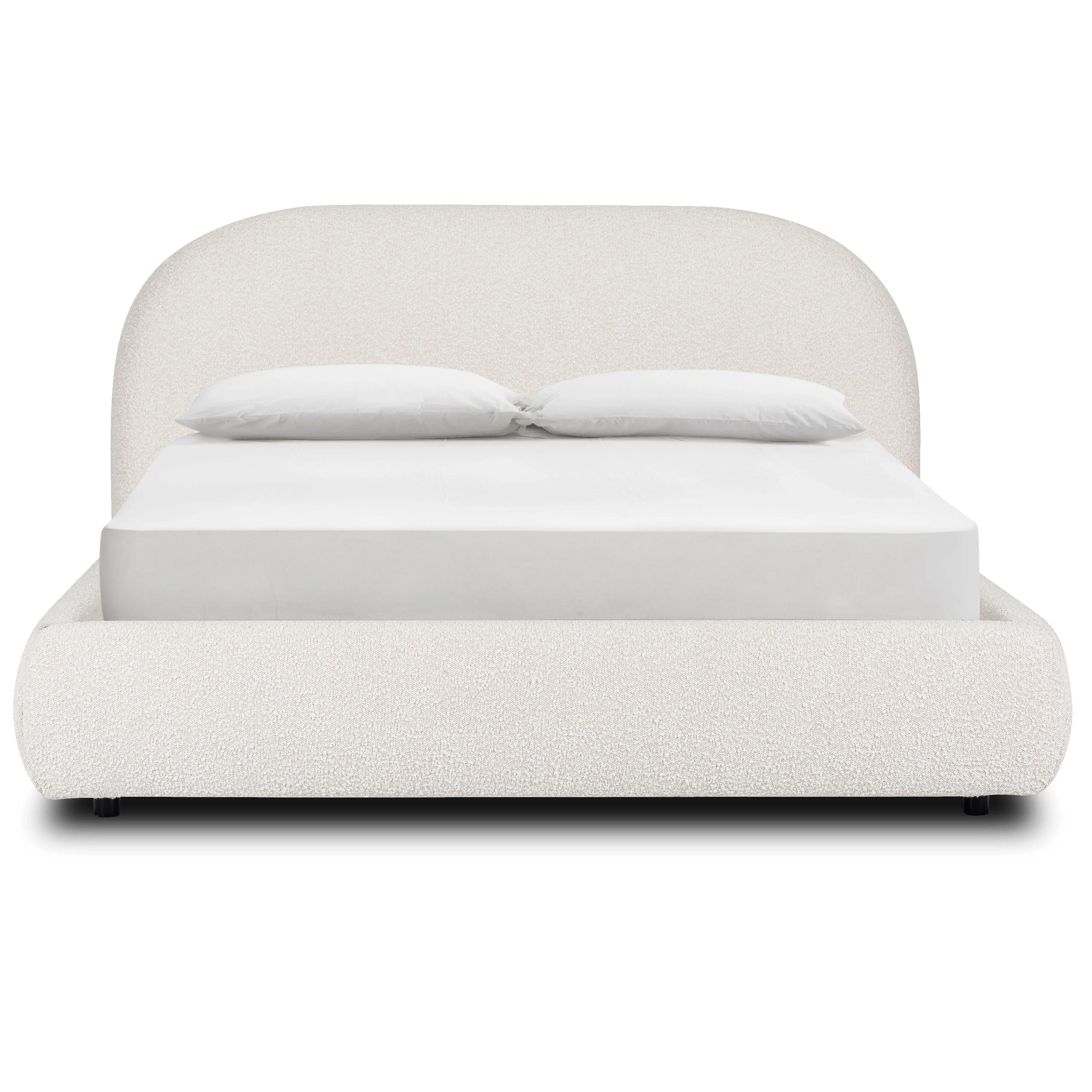Genoa Bed | Crema White Boucle | Queen - Image 4