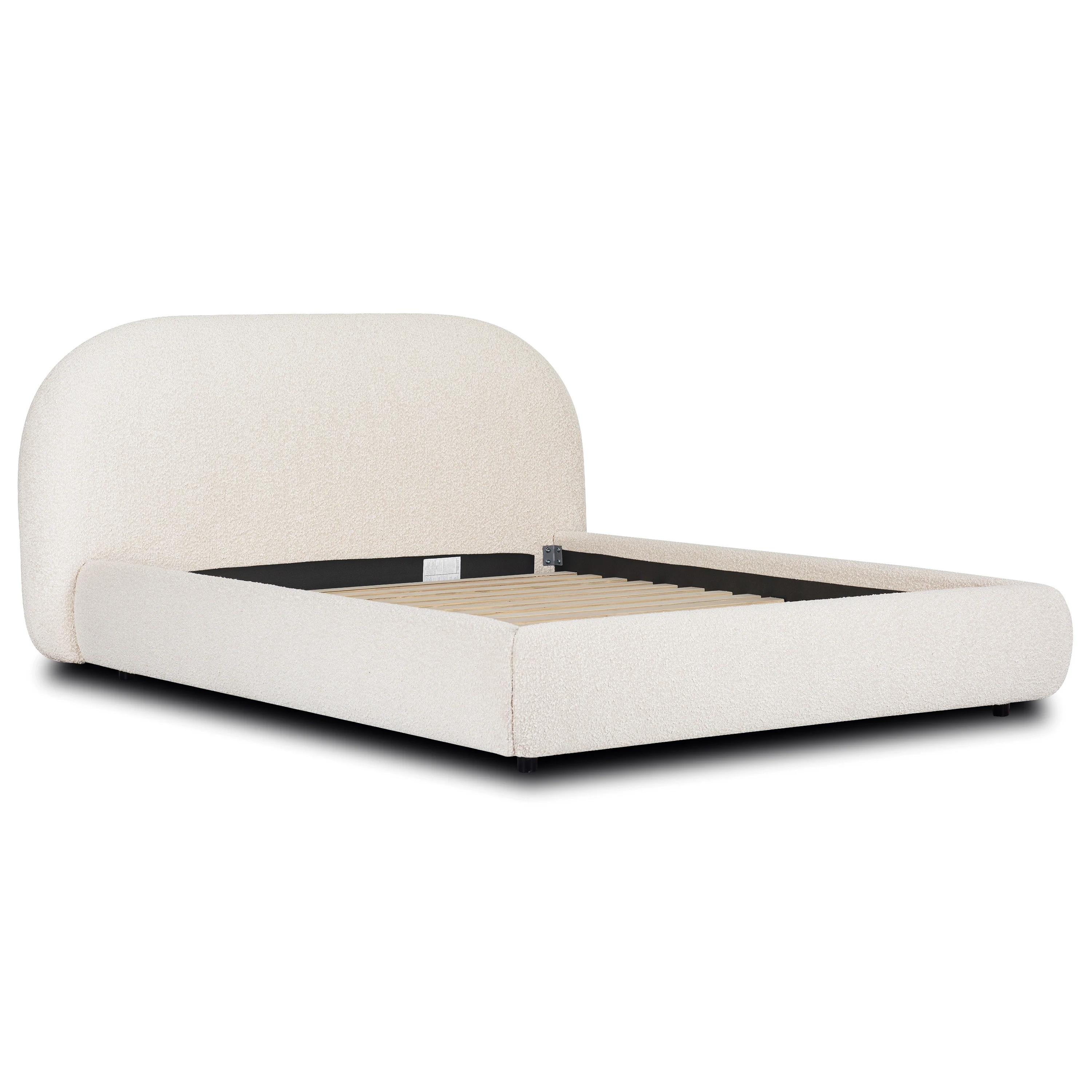 Genoa Bed | Crema White Boucle | Queen - Image 5