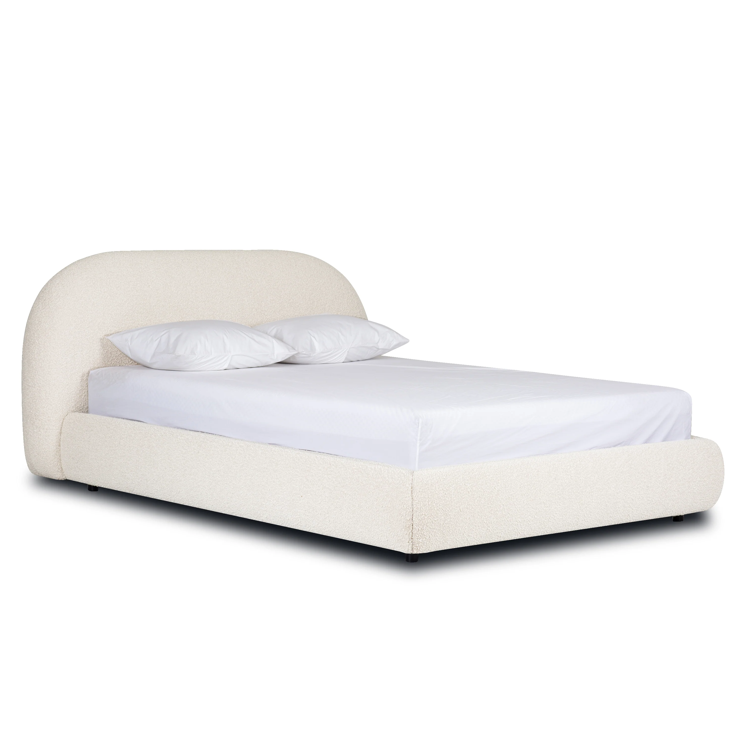 Genoa Bed | Crema White Boucle | Queen - Image 7