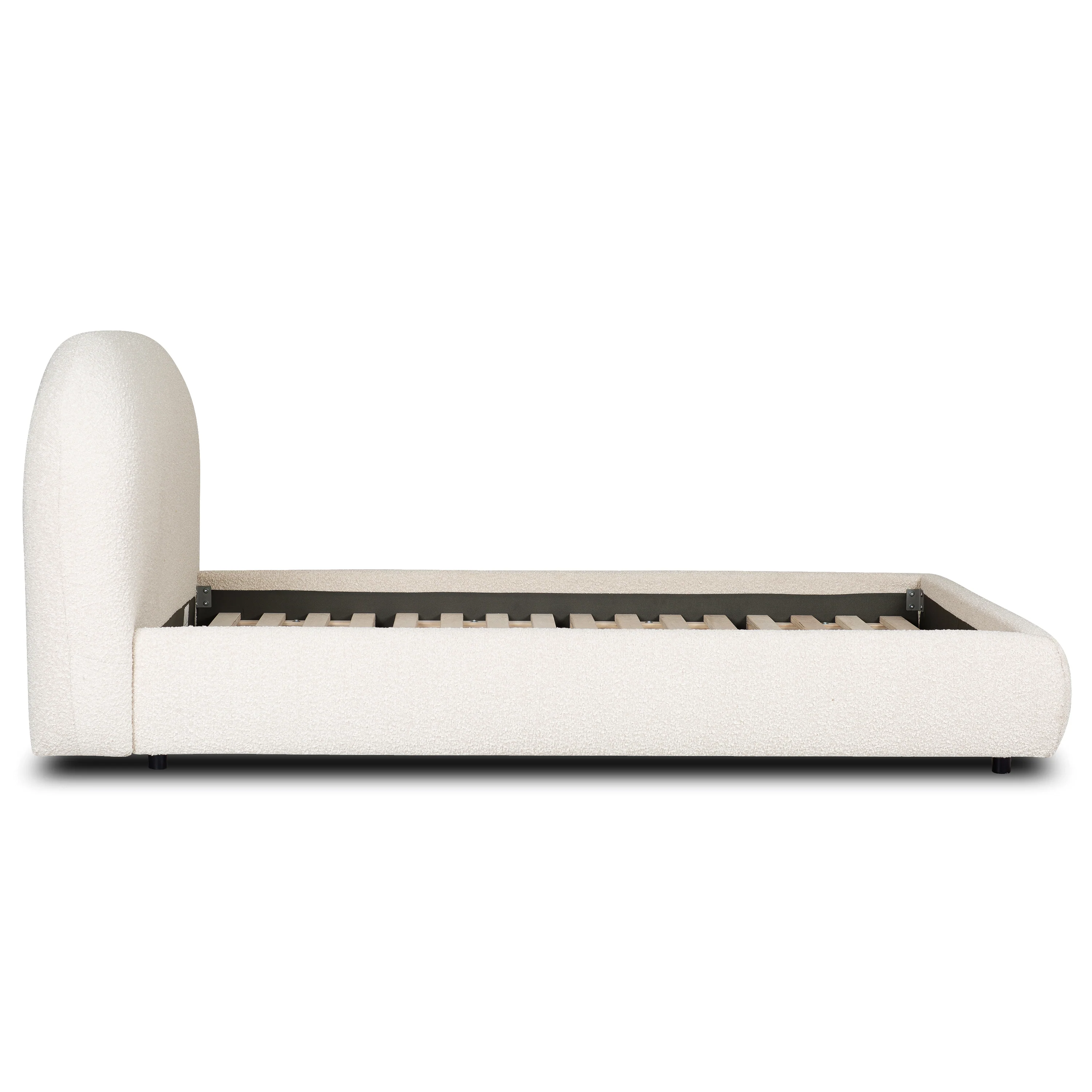 Genoa Bed | Crema White Boucle | Queen - Image 8