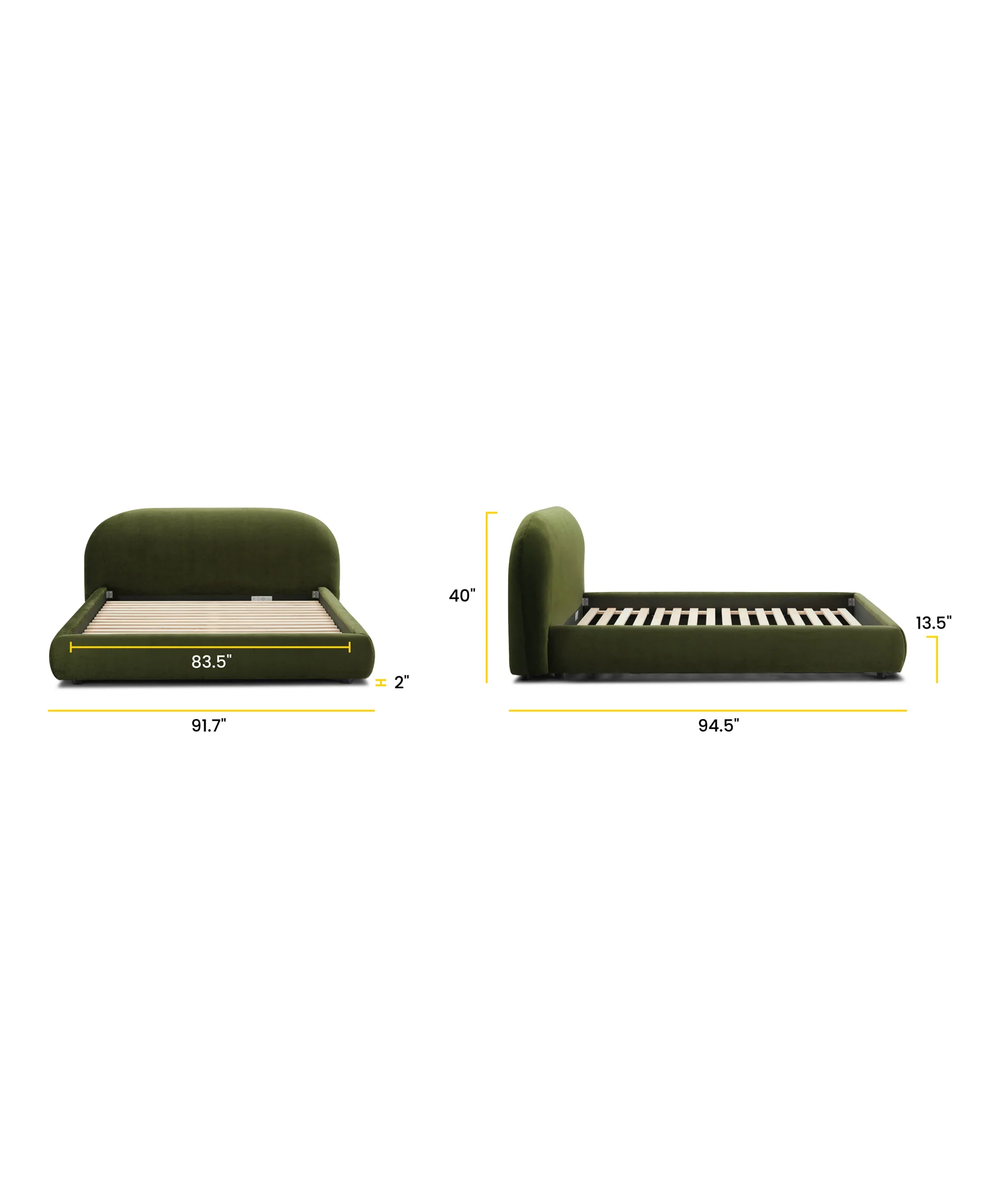 Genoa Bed | Distressed Green Velvet | King - Image 13