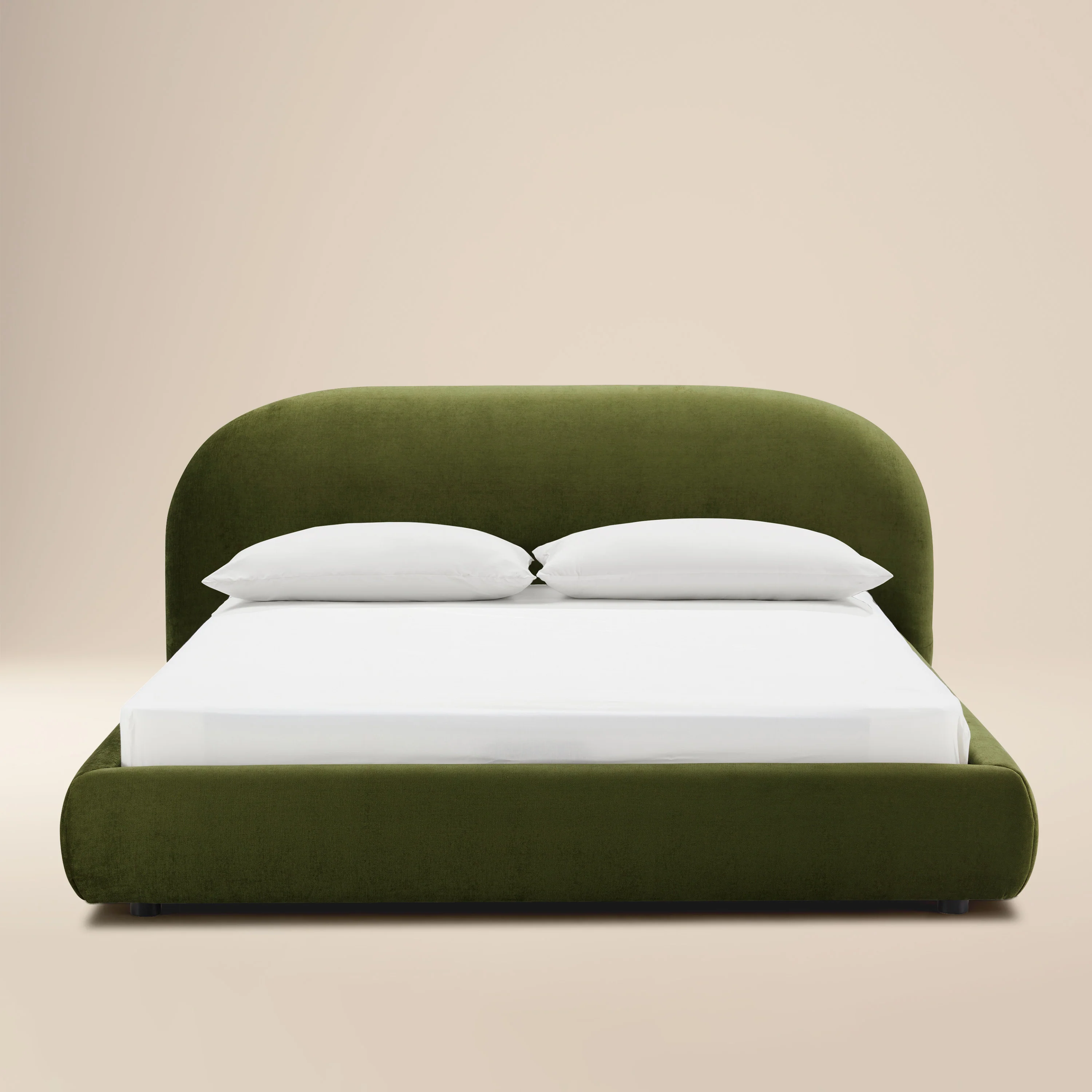Genoa Bed | Distressed Green Velvet | Queen