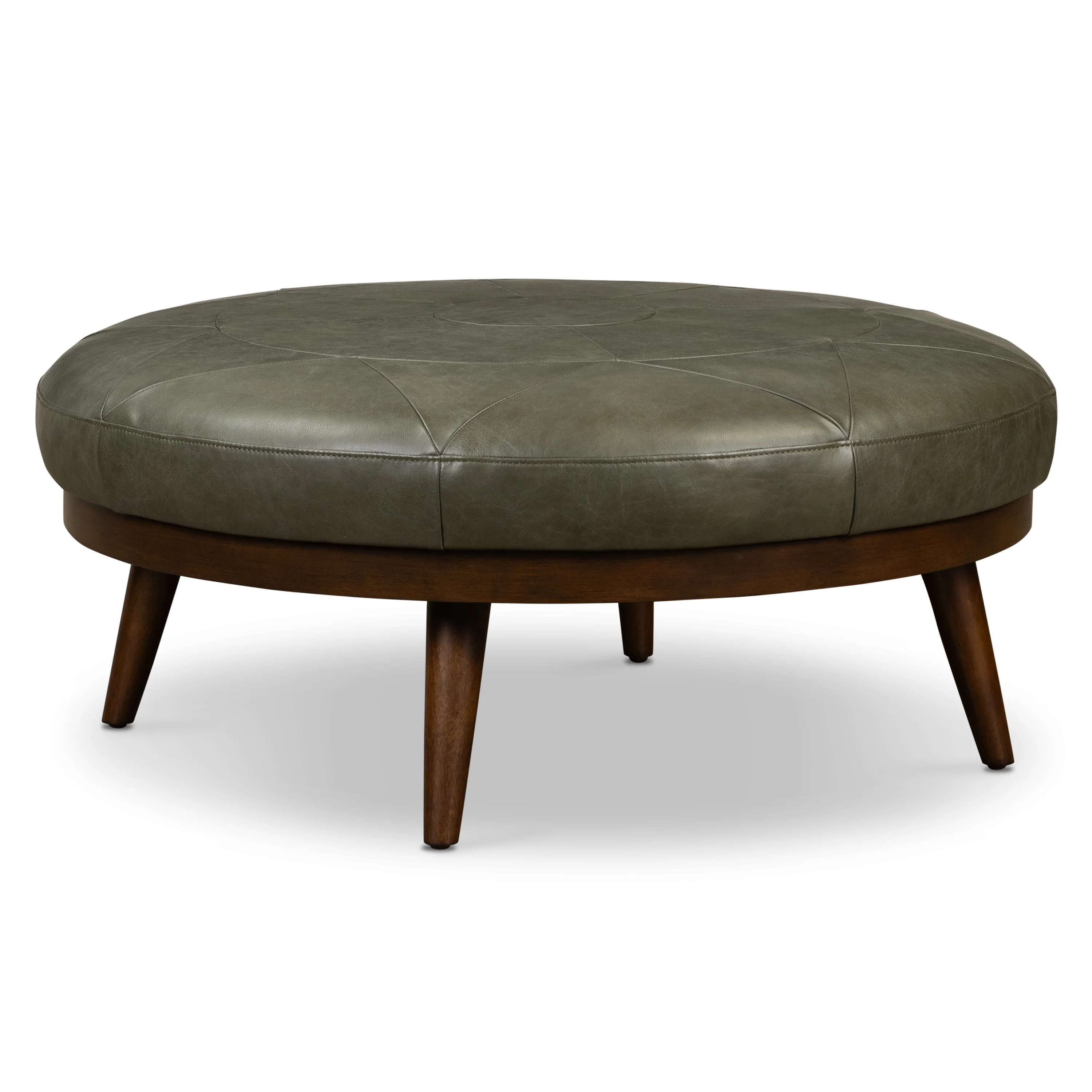 Gio Leather Ottoman | Olivine Green - Image 3