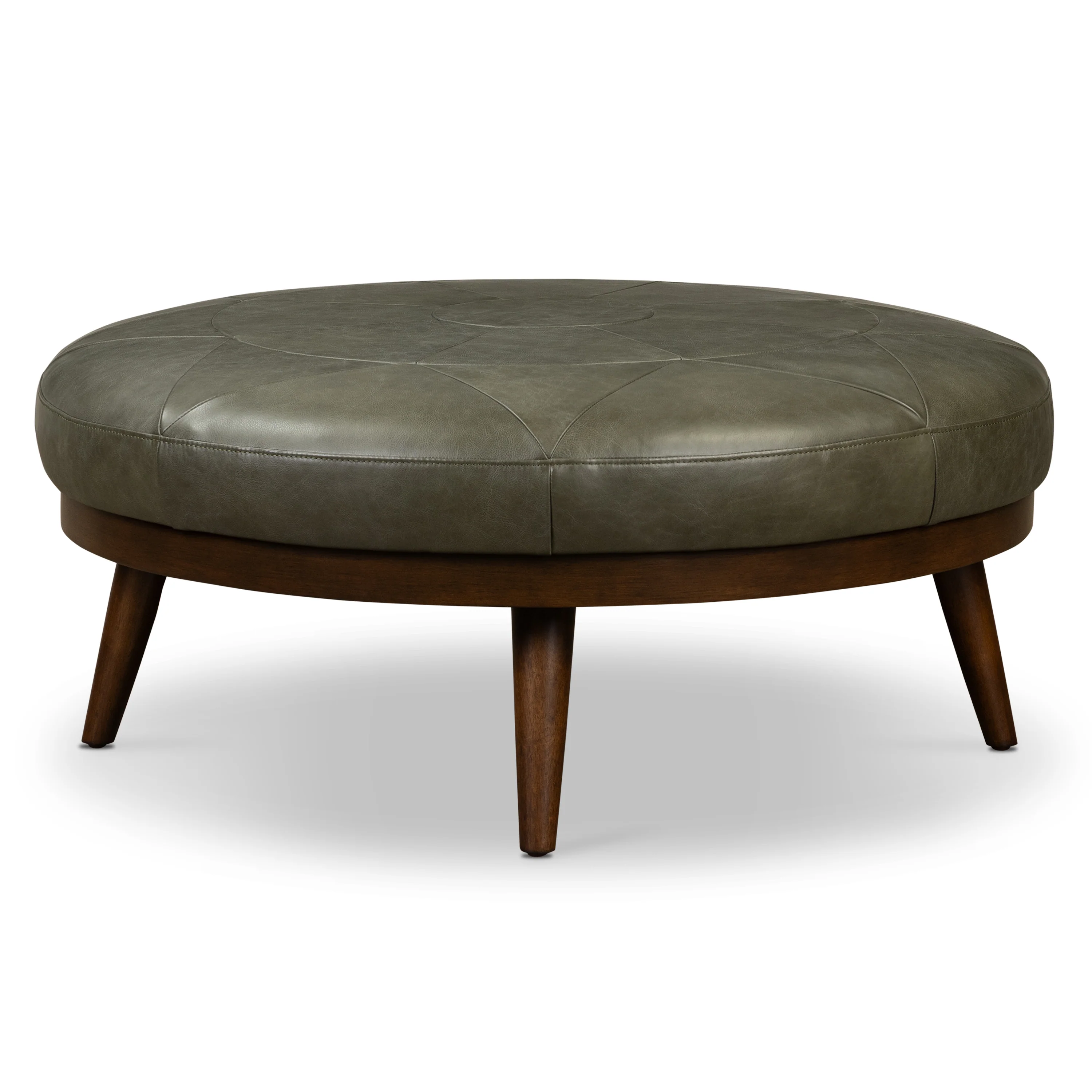 Gio Leather Ottoman | Olivine Green - Image 4