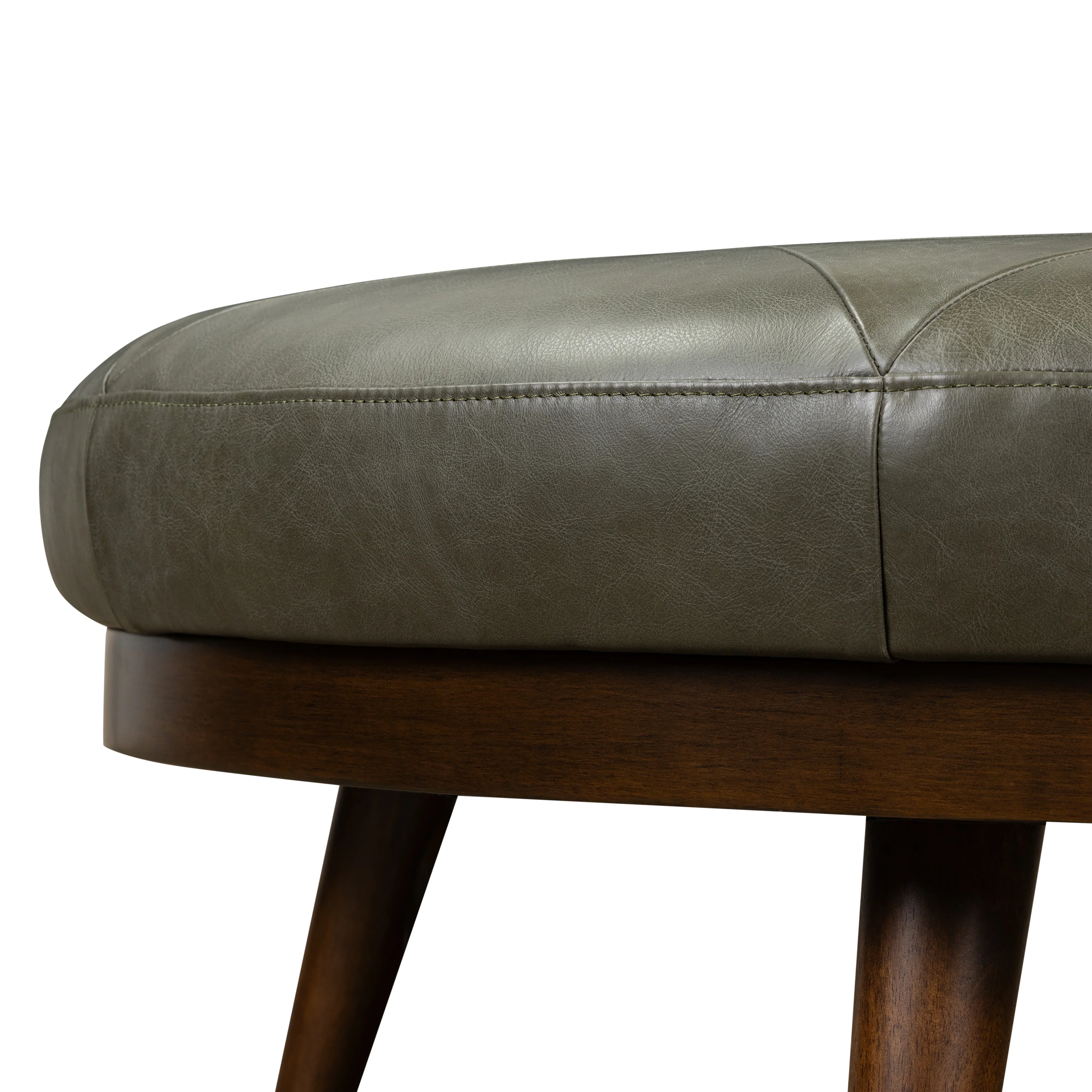 Gio Leather Ottoman | Olivine Green - Image 9