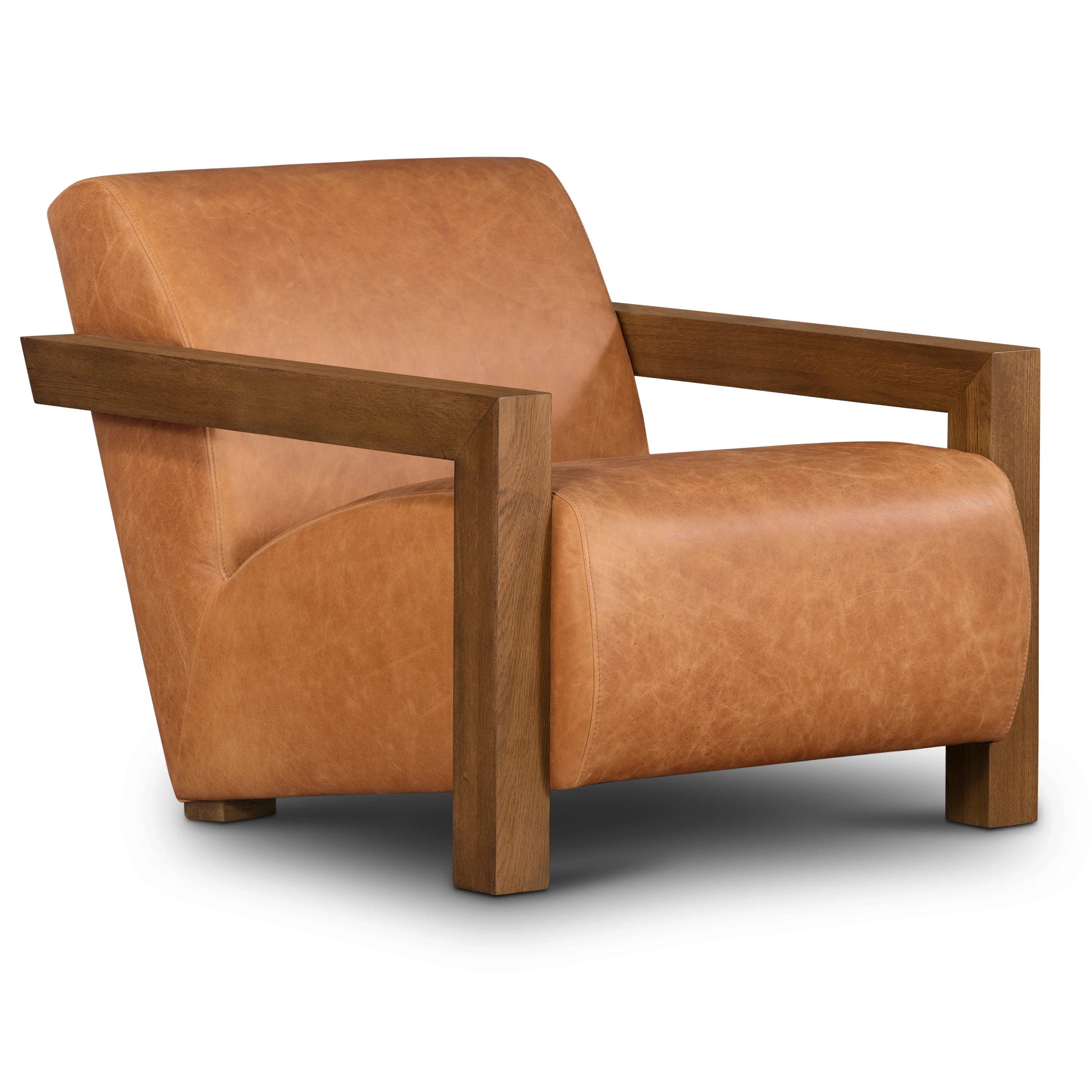 Giza Leather Lounge Chair | Cognac Tan | Single - Image 4