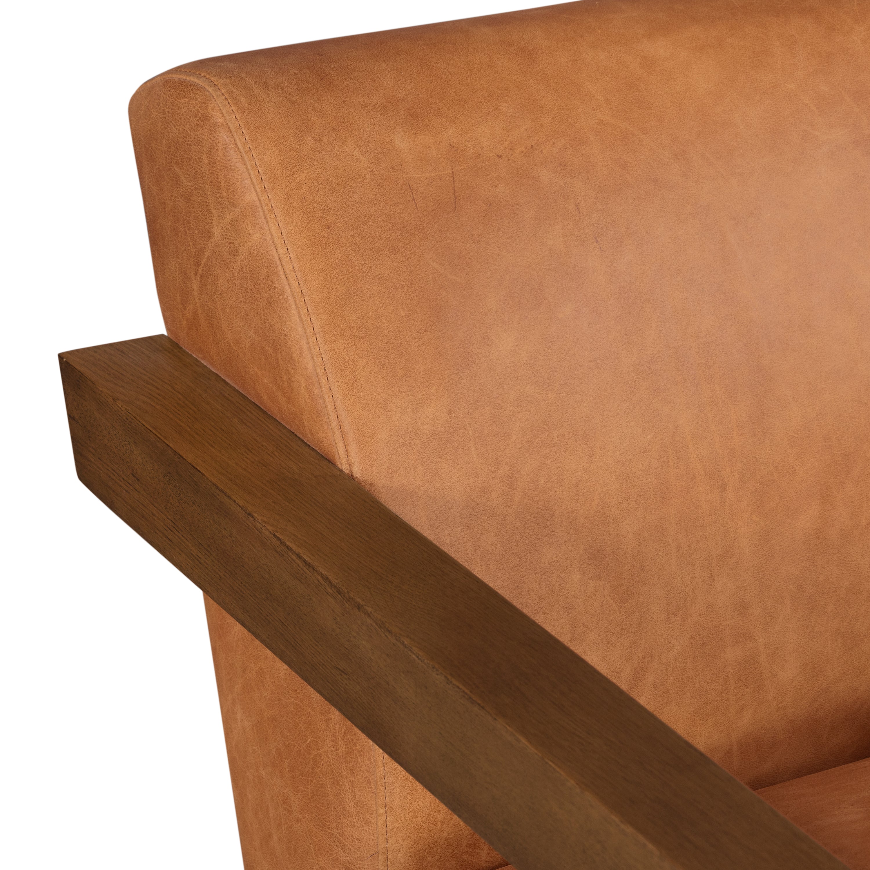 Giza Leather Lounge Chair | Cognac Tan | Single - Image 9
