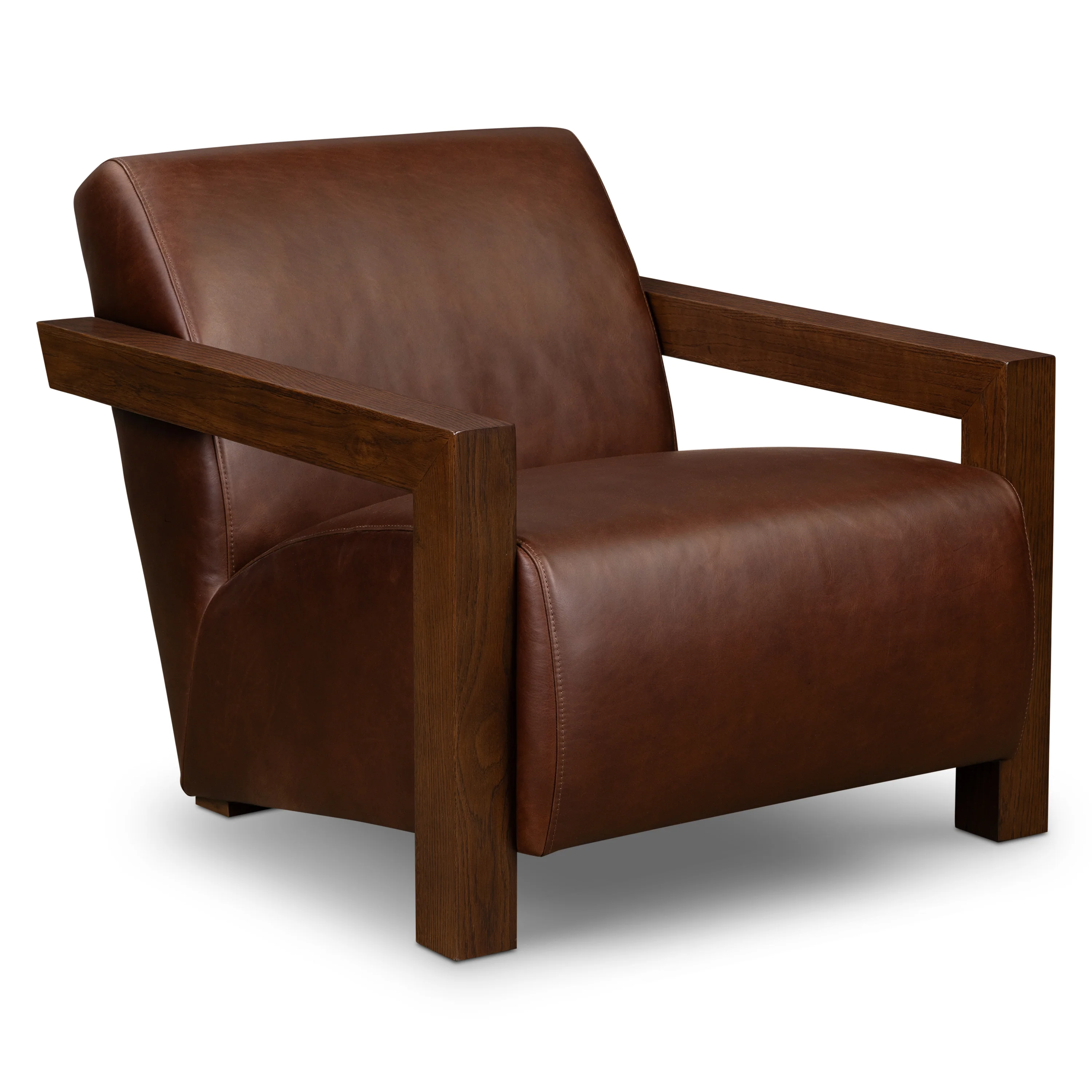 Giza Leather Lounge Chair | Oscuro Brown | Single - Image 3